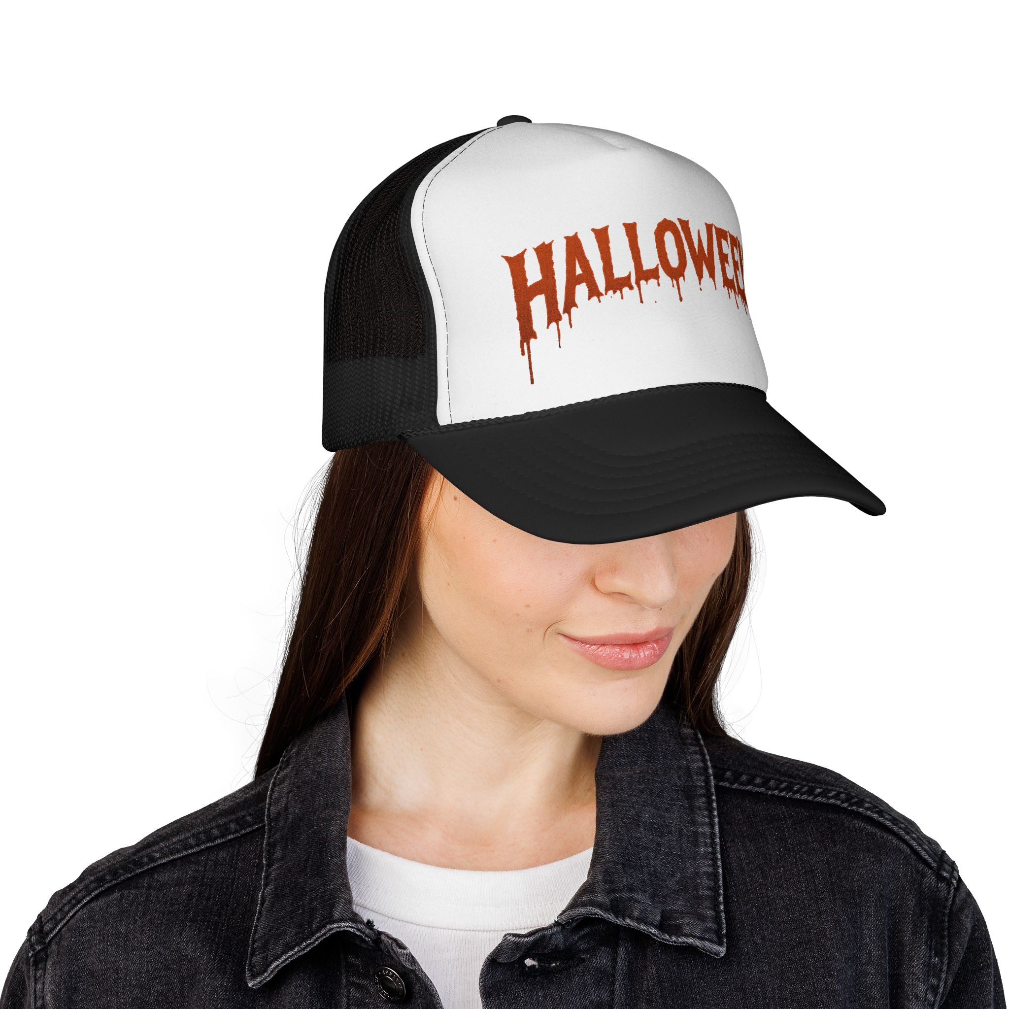 Halloween Trucker Caps, Spooky Caps, Halloween Costume Accessories, Fall Fashion, Halloween Party Gear