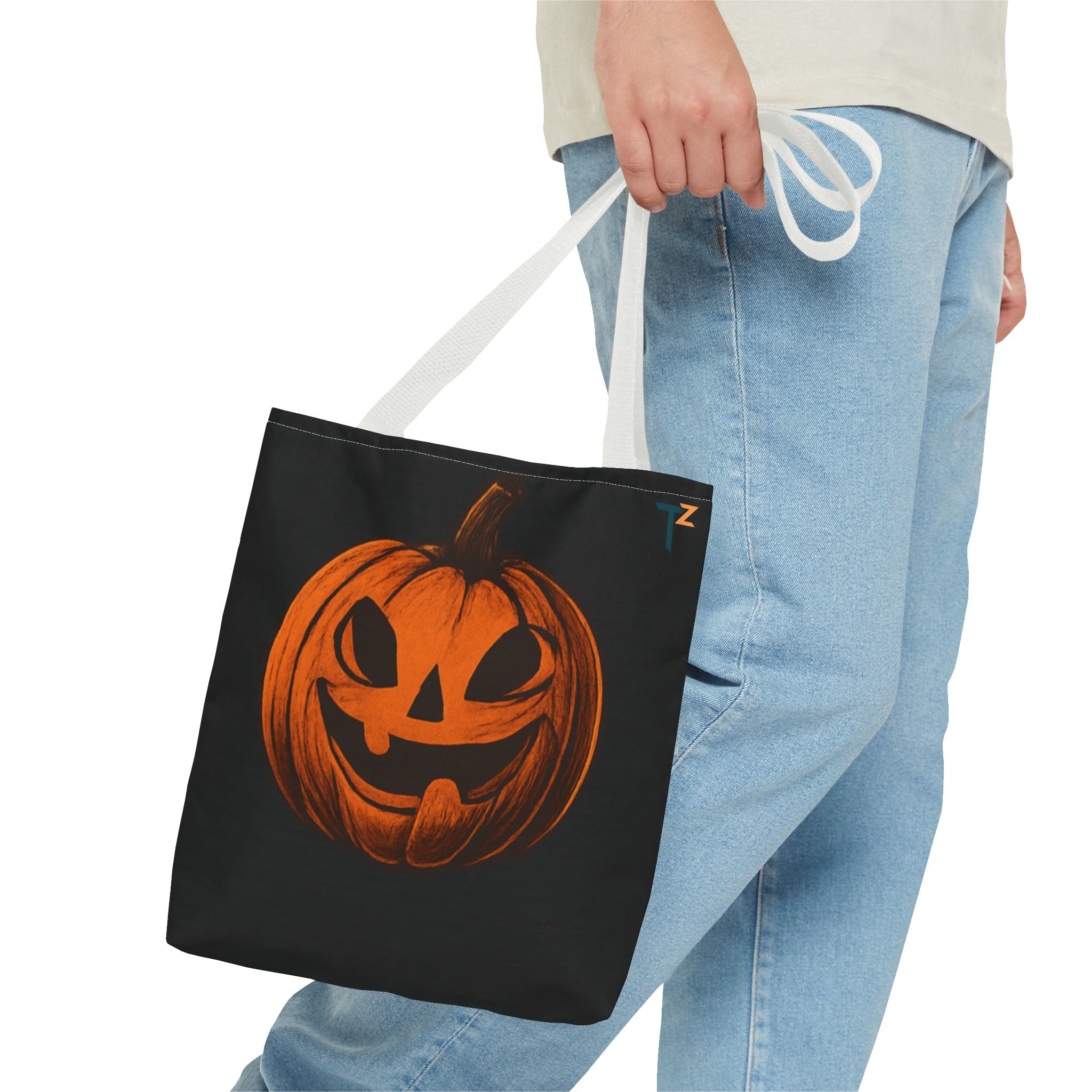 Halloween Tote Bag with Pumpkin & Dripping Text | Trick or Treat, Fall Decor, Spooky Vibes, Gift for Halloween Lovers