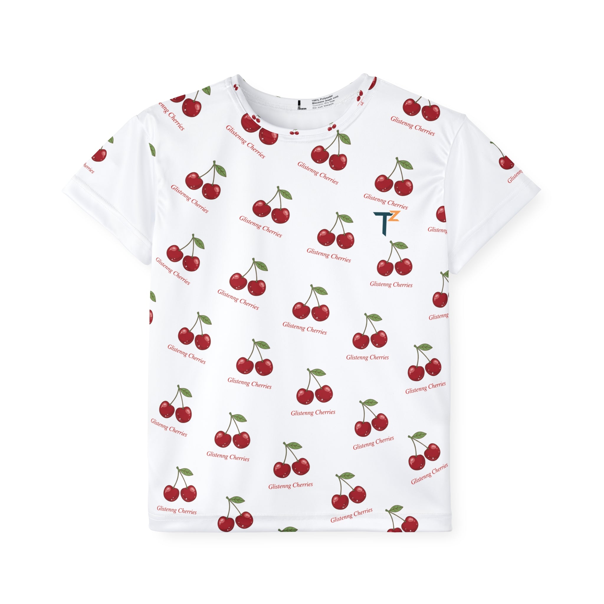 Cherry Print Kids Sports Jersey - Fun Athletic Tee for Little Ones, Perfect for Summer, Birthdays, Sports Activities, and Festivals