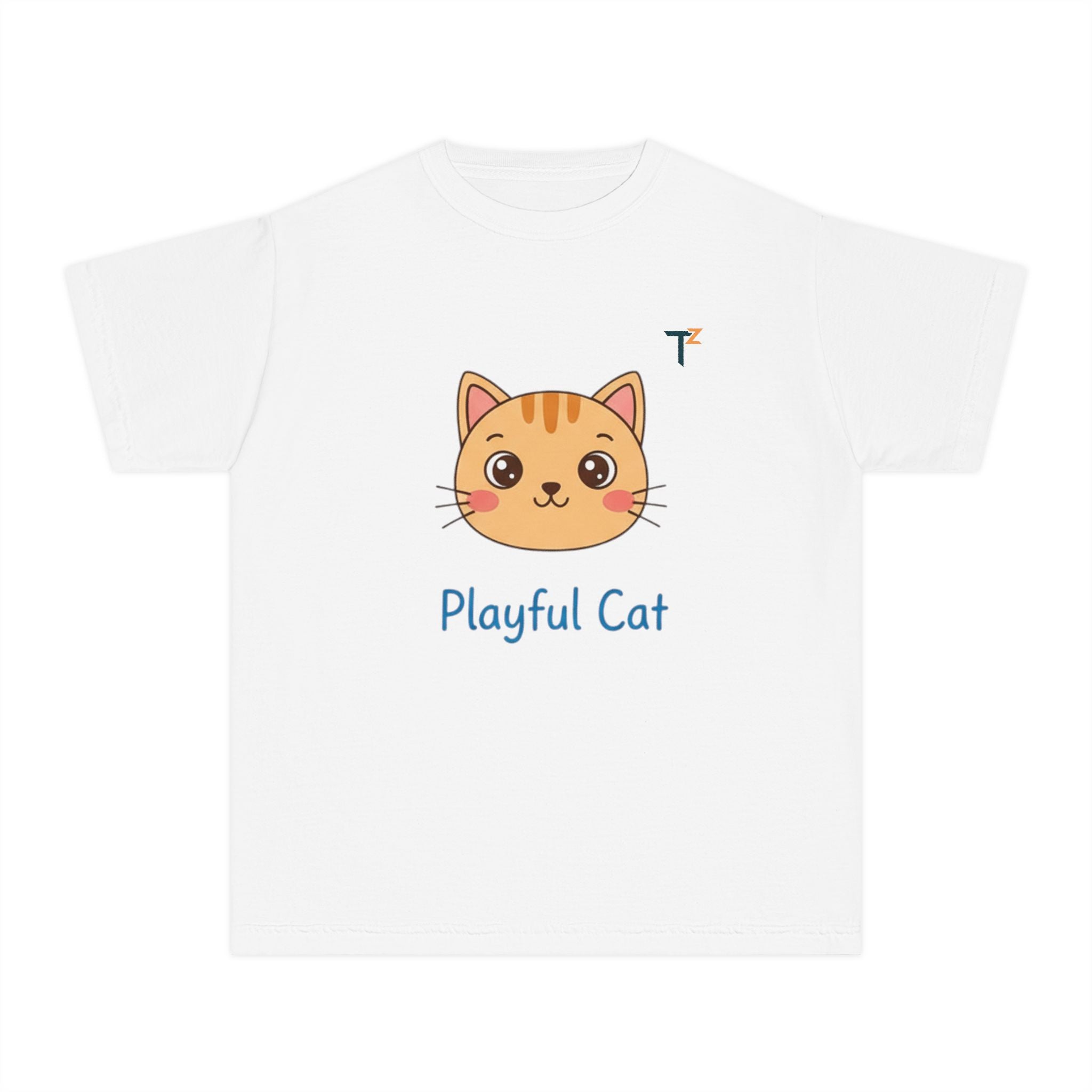 Playful Cat Youth Tee - Cute and Fun Graphic Shirt for Kids, Perfect Gift for Birthdays, Animal Lovers, Cat Enthusiasts