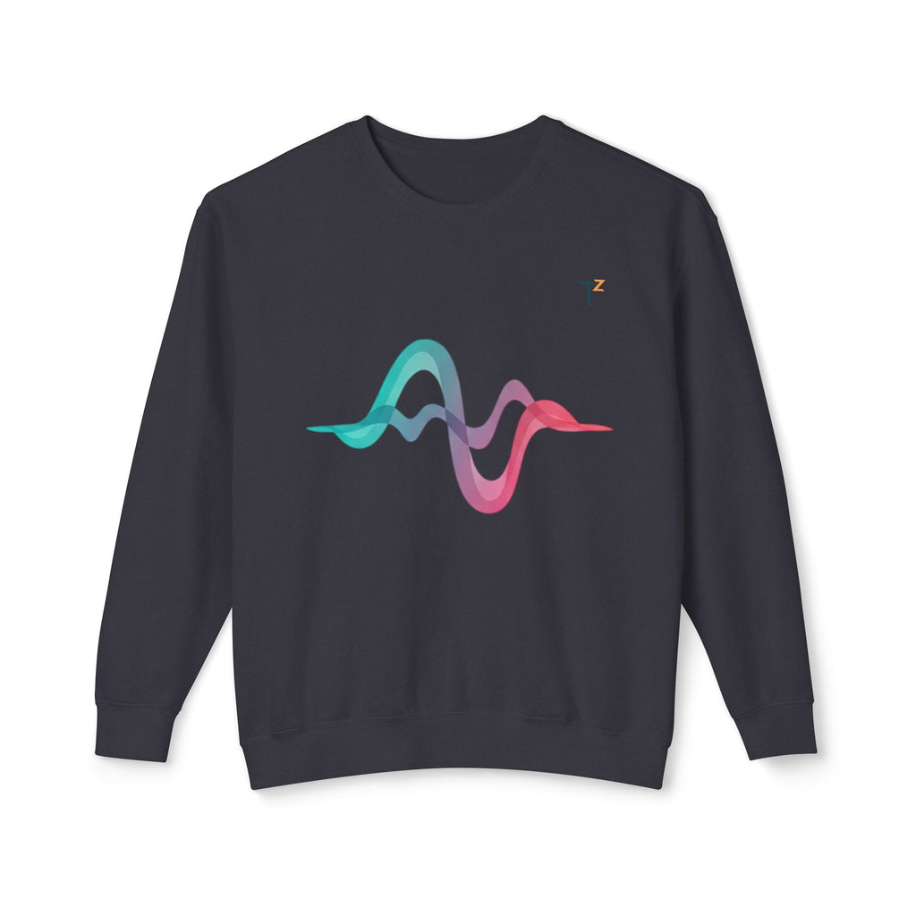 Vibrant Sound Wave Unisex Sweatshirt, Music Lover Gift, Comfortable Crewneck, Relaxed Style, Perfect for Every Season