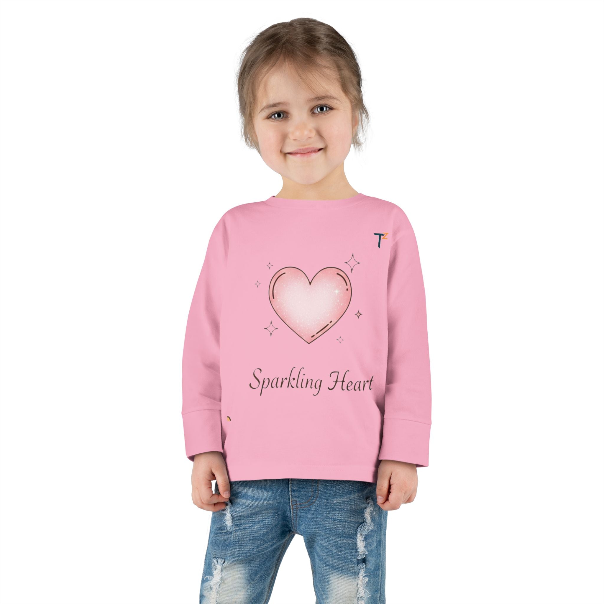 Toddler Long Sleeve Heart Tee, Cute Toddler Shirt, Baby Gift, Kids Fashion, Birthday Gift, Everyday Wear