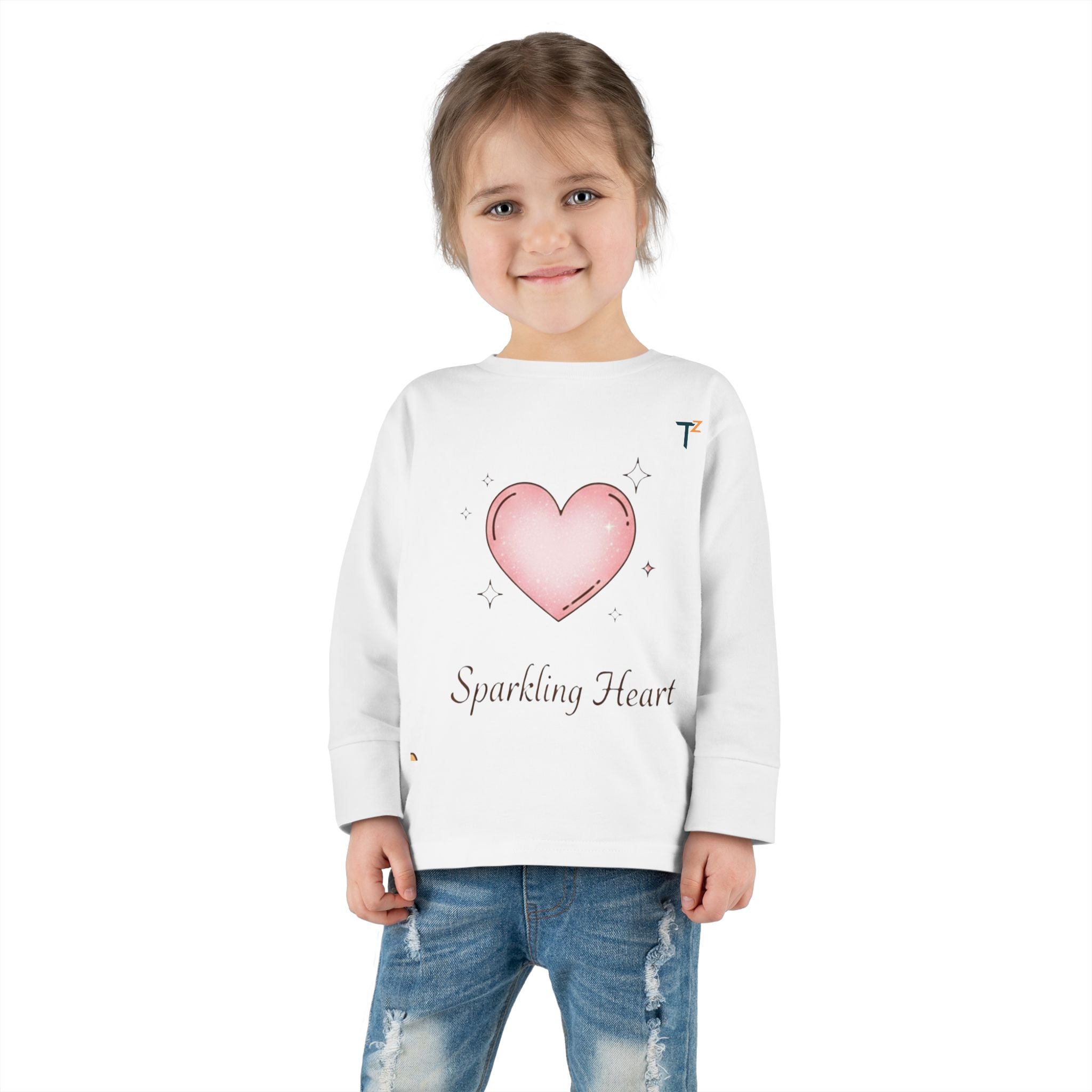 Toddler Long Sleeve Heart Tee, Cute Toddler Shirt, Baby Gift, Kids Fashion, Birthday Gift, Everyday Wear