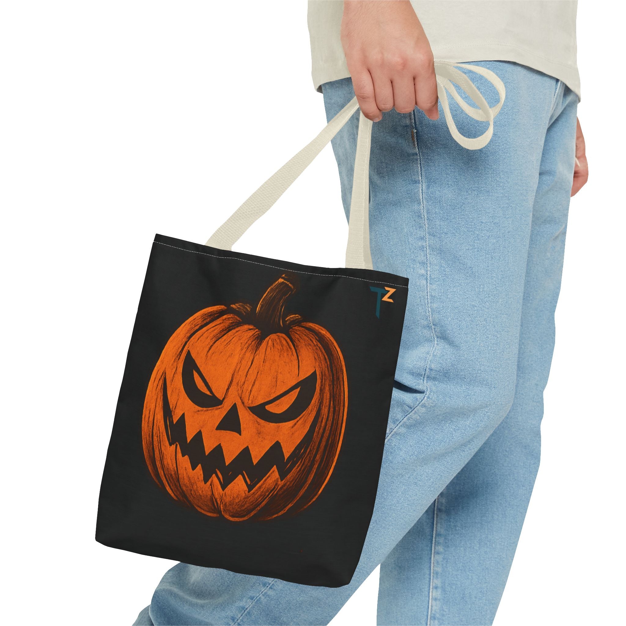 Halloween Tote Bag with Pumpkin & Spooky Text | Perfect for Trick-or-Treating, Fall Festivals, and Halloween Parties