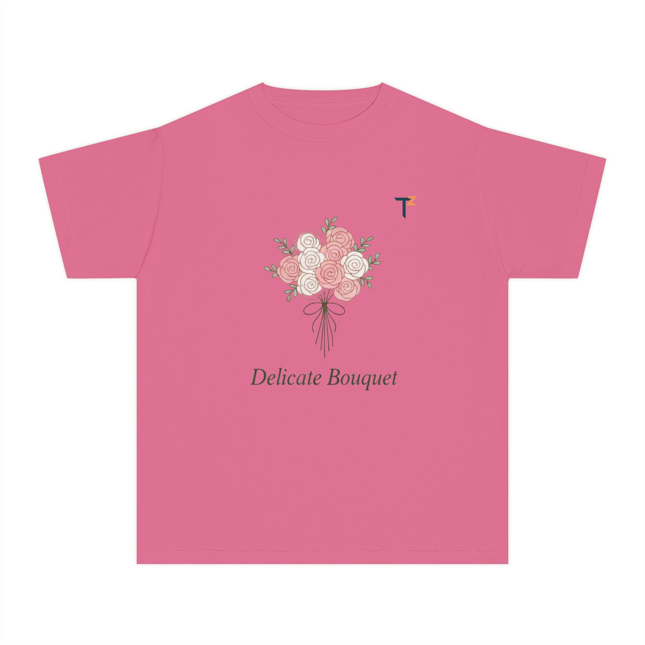 Delicate Bouquet Youth Midweight Tee, Floral Shirt, Kid's Apparel, Gifts for Her, Spring Fashion, Birthday Gift