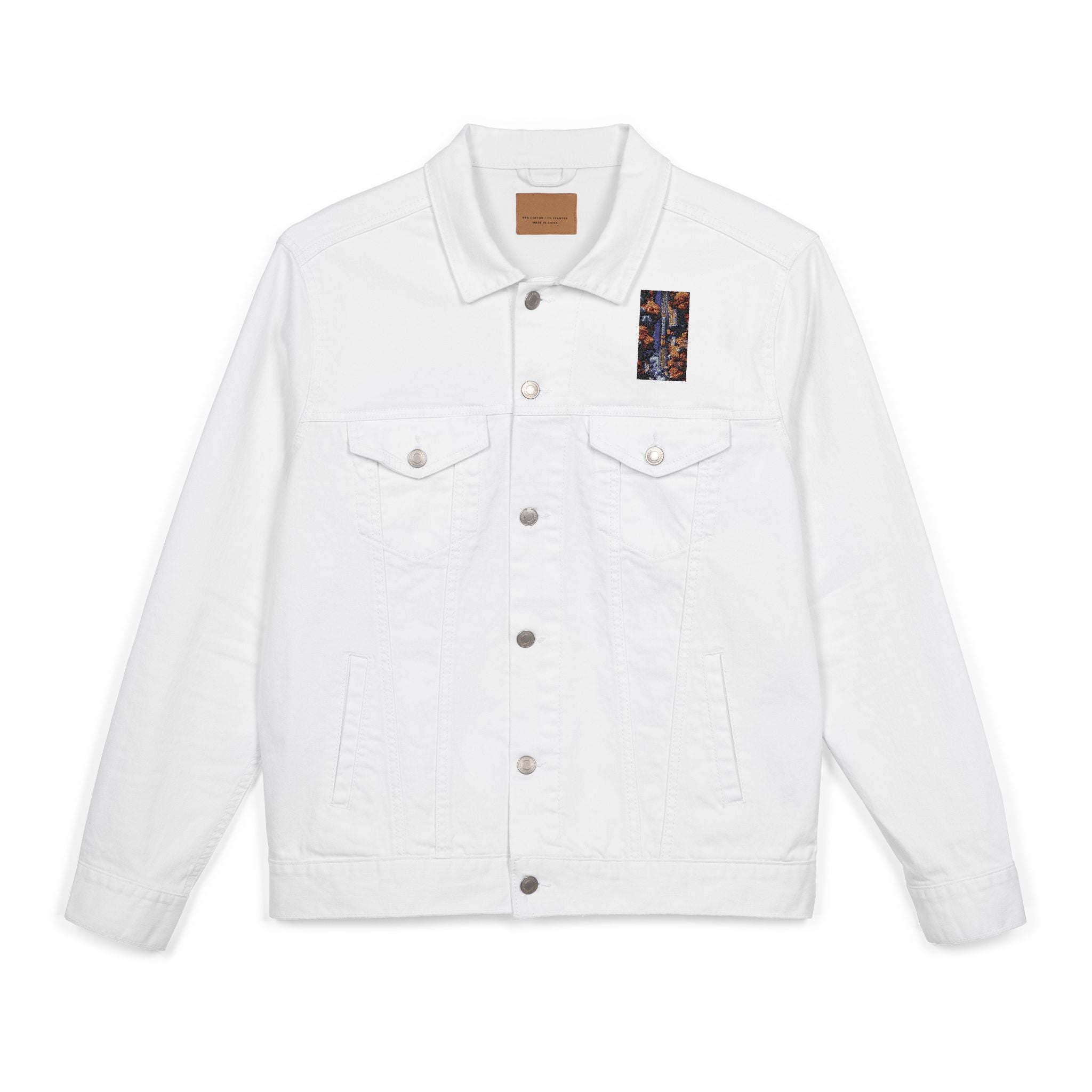Embroidered Unisex Denim Jacket - Trendy Spring Style, Casual Outerwear, Unique Gift for Her, Travel Companion, Streetwear Fashion