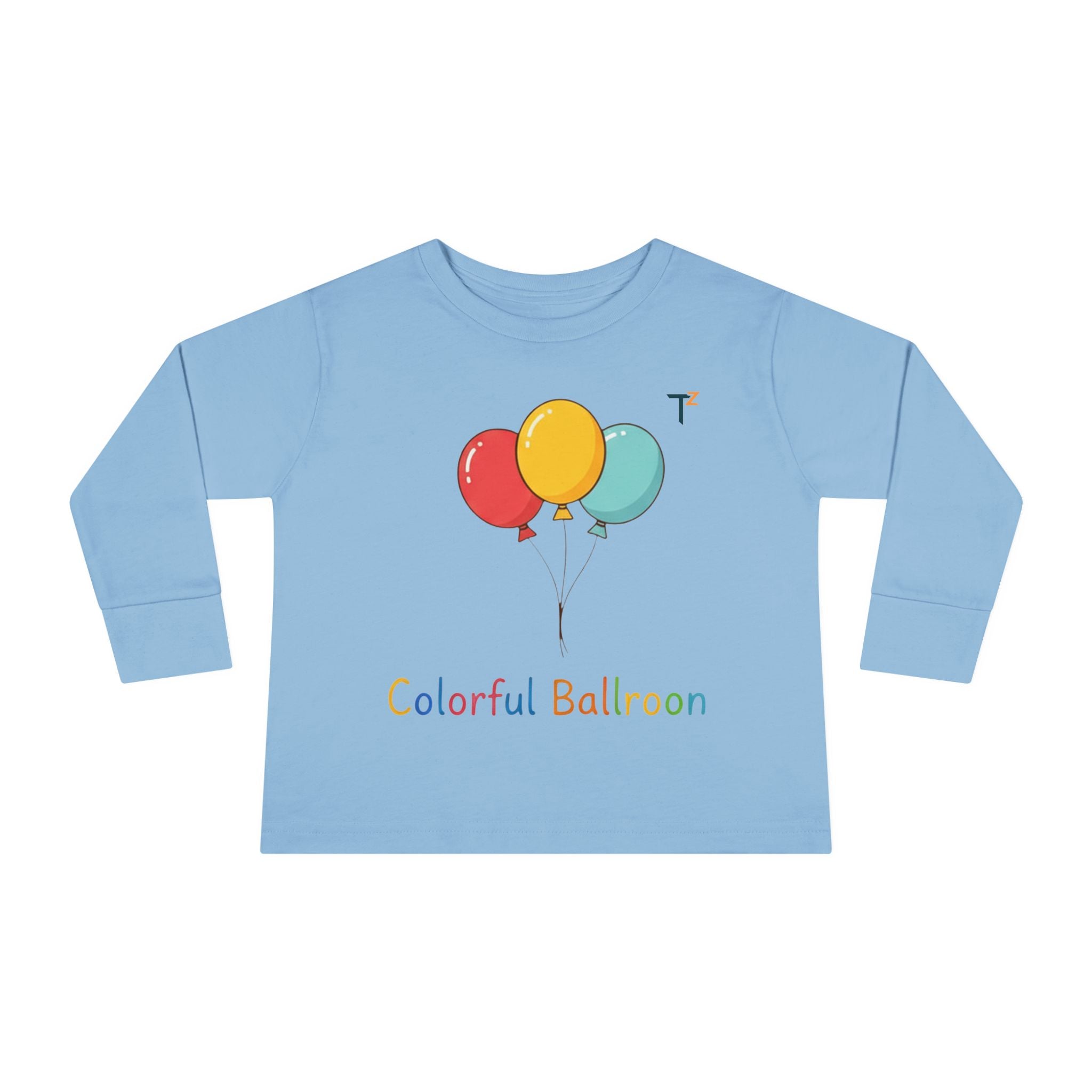 Colorful Balloon Toddler Tee, Kids Birthday Shirt, Playful Long Sleeve Top, Cute Toddler Apparel, Toddler Gift Idea, Baby Shower Gift