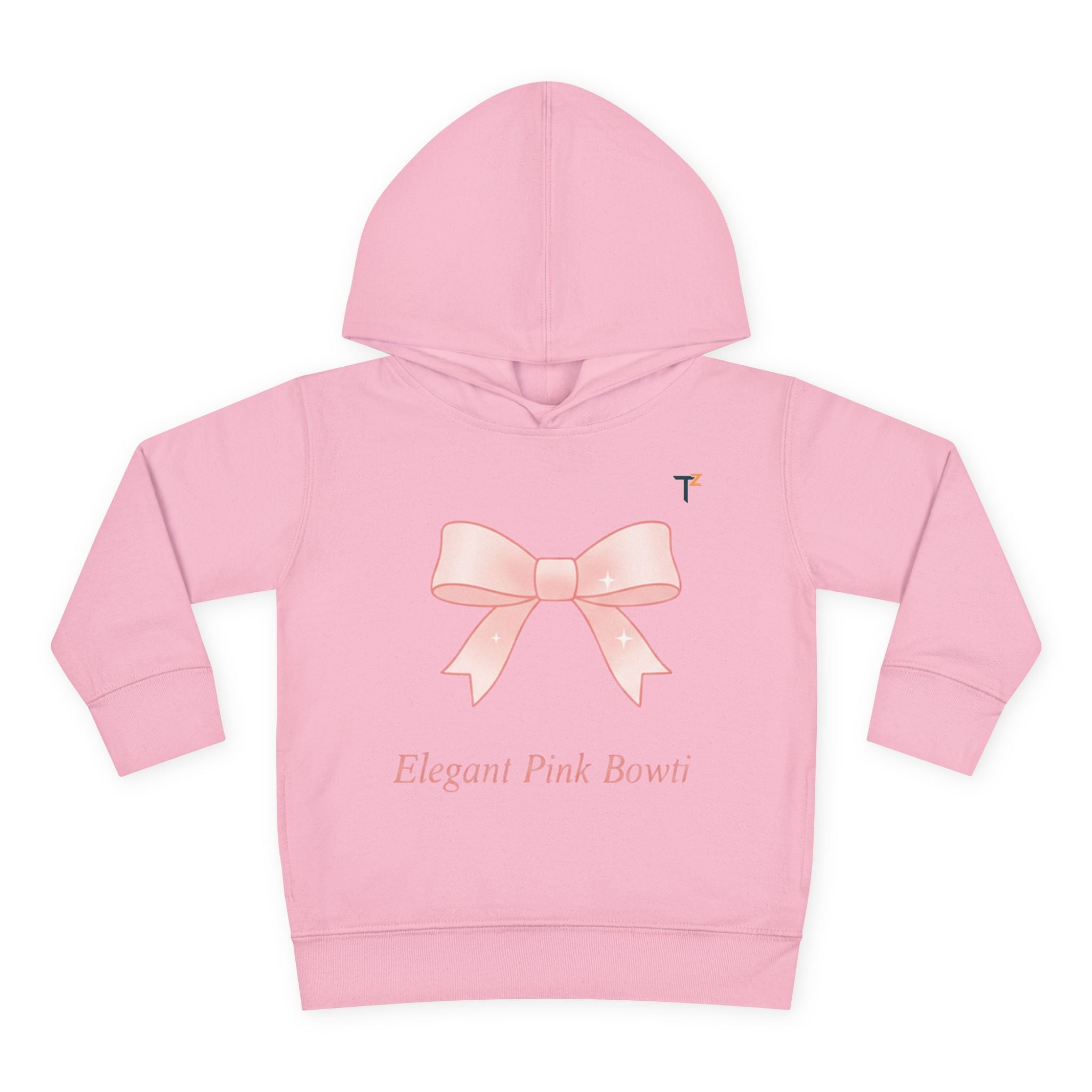 Elegant Pink Bow Toddler Hoodie, Cute Toddler Fleece Sweatshirt, Kids Pullover Hoodie, Birthday Gift, Baby Shower Gift