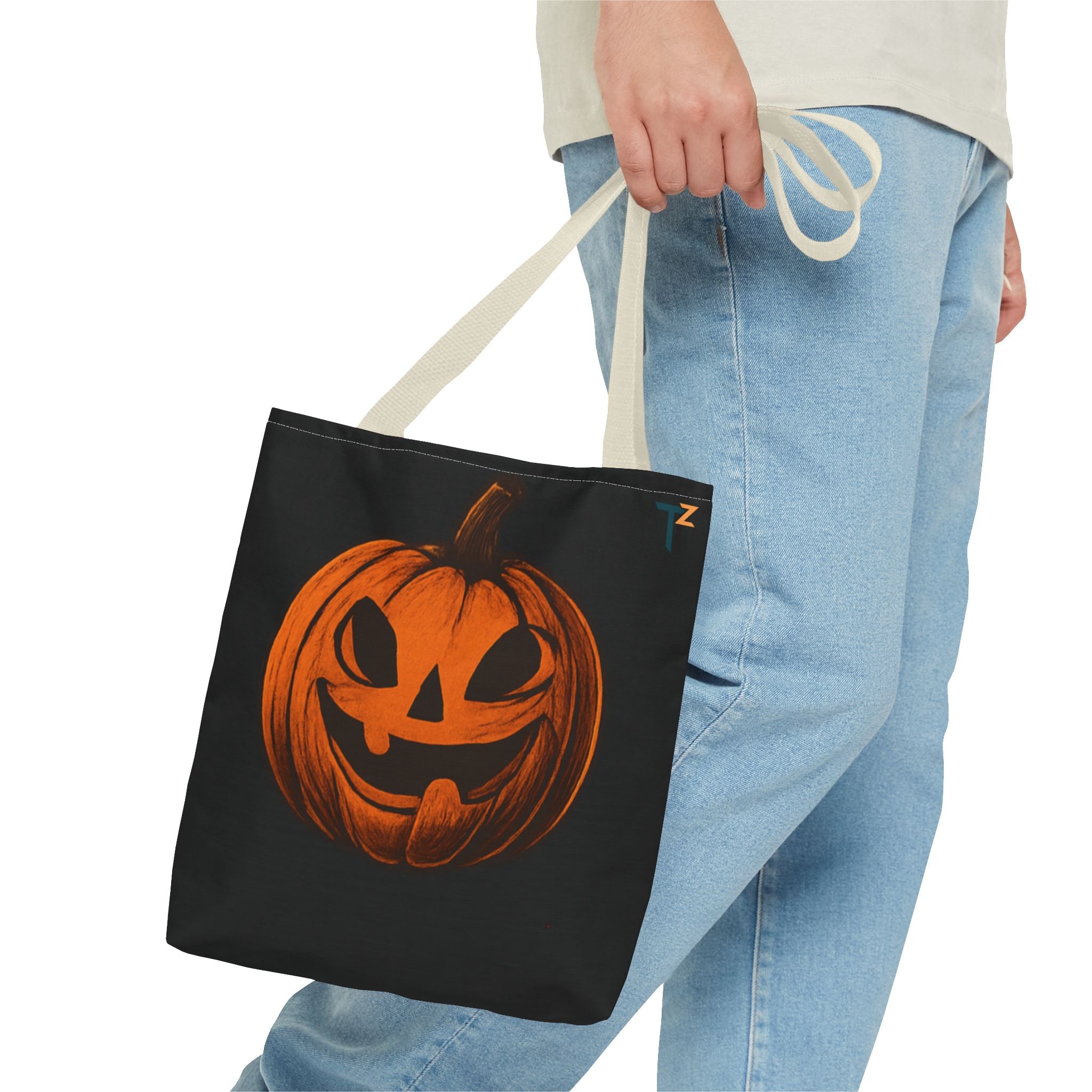 Halloween Tote Bag with Pumpkin & Dripping Text | Trick or Treat, Fall Decor, Spooky Vibes, Gift for Halloween Lovers