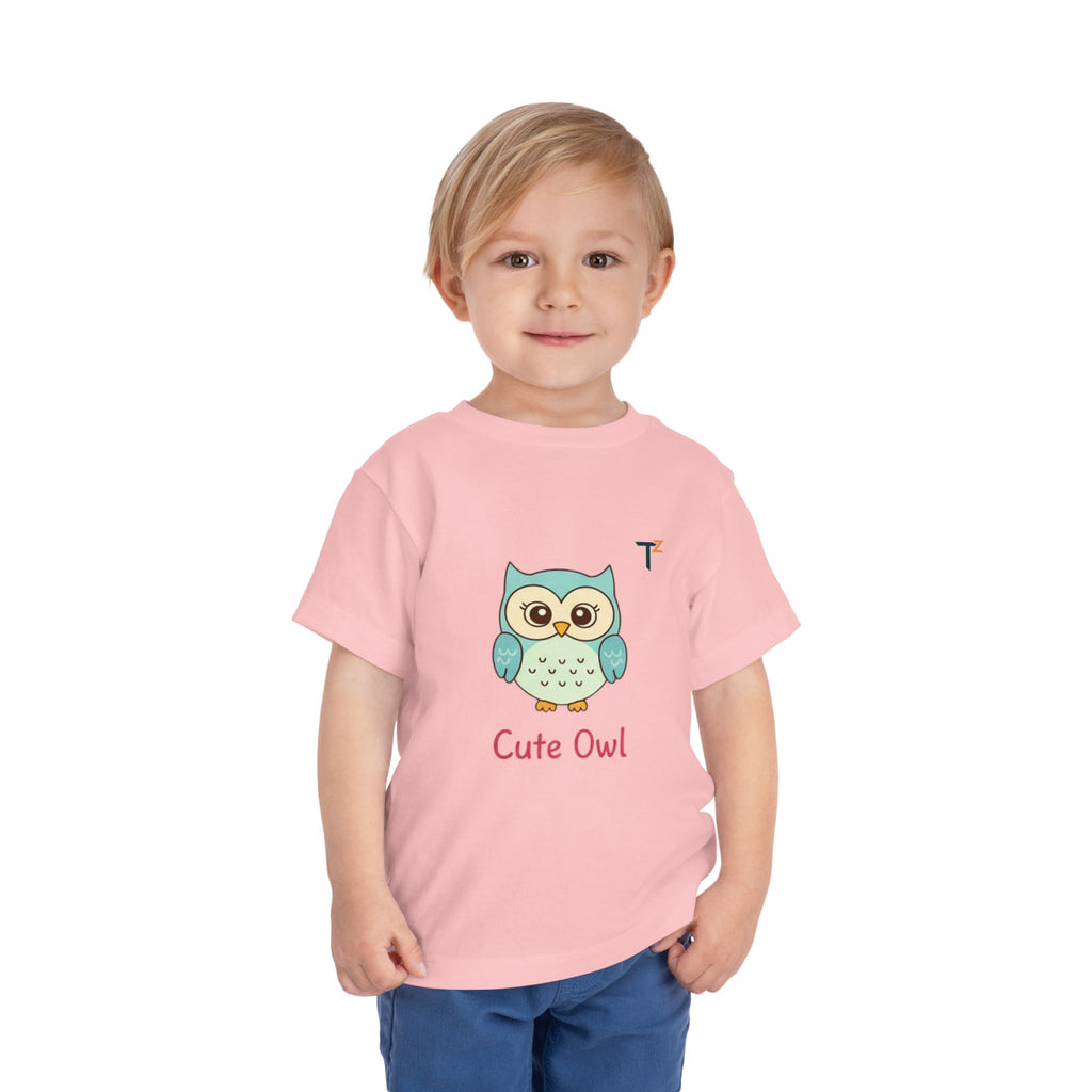 Cute Owl Toddler Tee, Adorable Kids Shirt, Birthday Gift for Boys & Girls, Animal Lover Apparel, Playful Kids Fashion