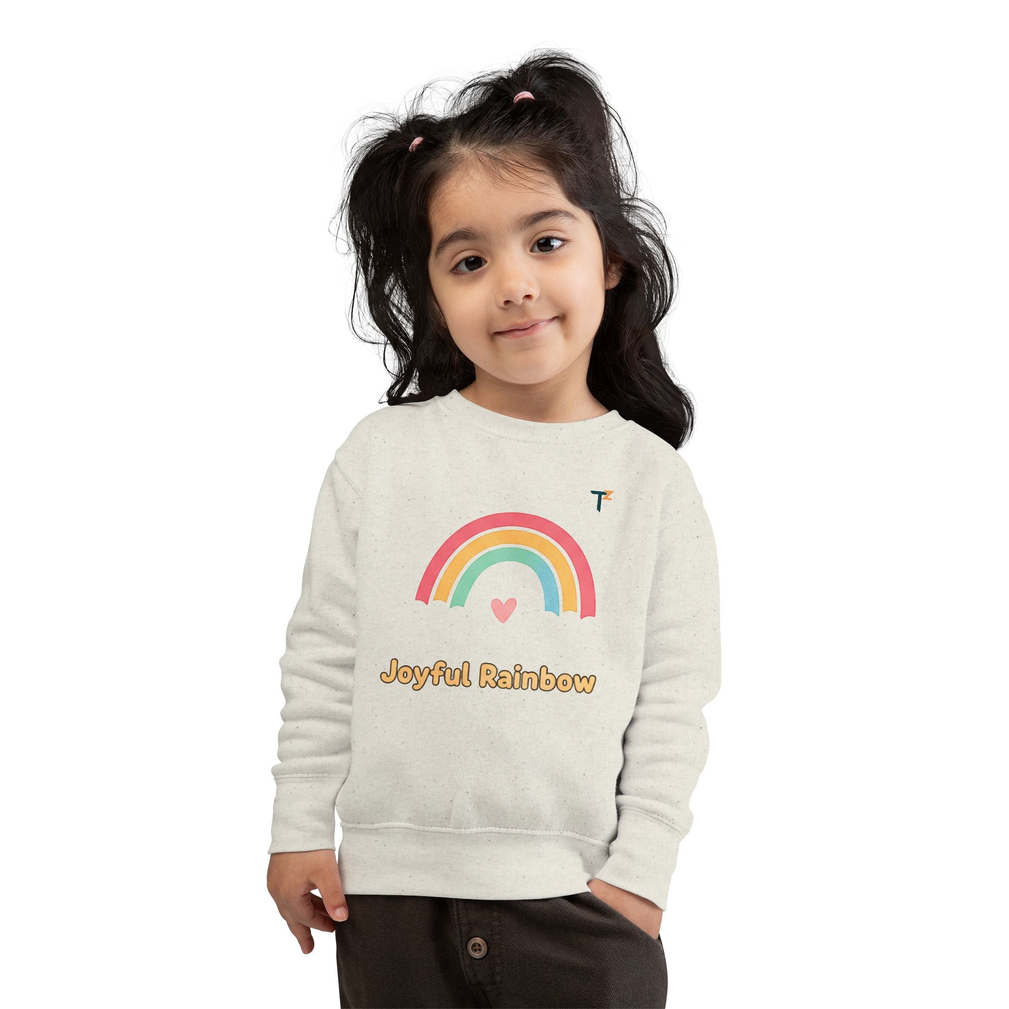 Joyful Rainbow Toddler Sweatshirt, Kids Birthday Gift, Rainbow Lover Apparel, Cute Kids Clothes, Cozy Toddler Fashion, Childrenswear