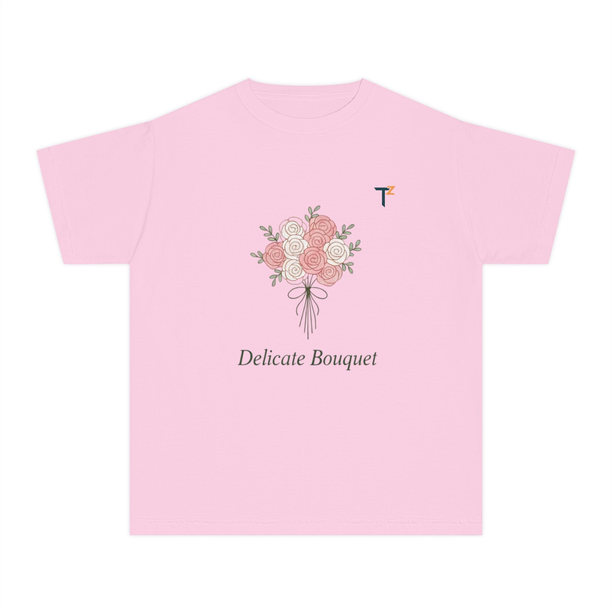 Delicate Bouquet Youth Midweight Tee, Floral Shirt, Kid's Apparel, Gifts for Her, Spring Fashion, Birthday Gift