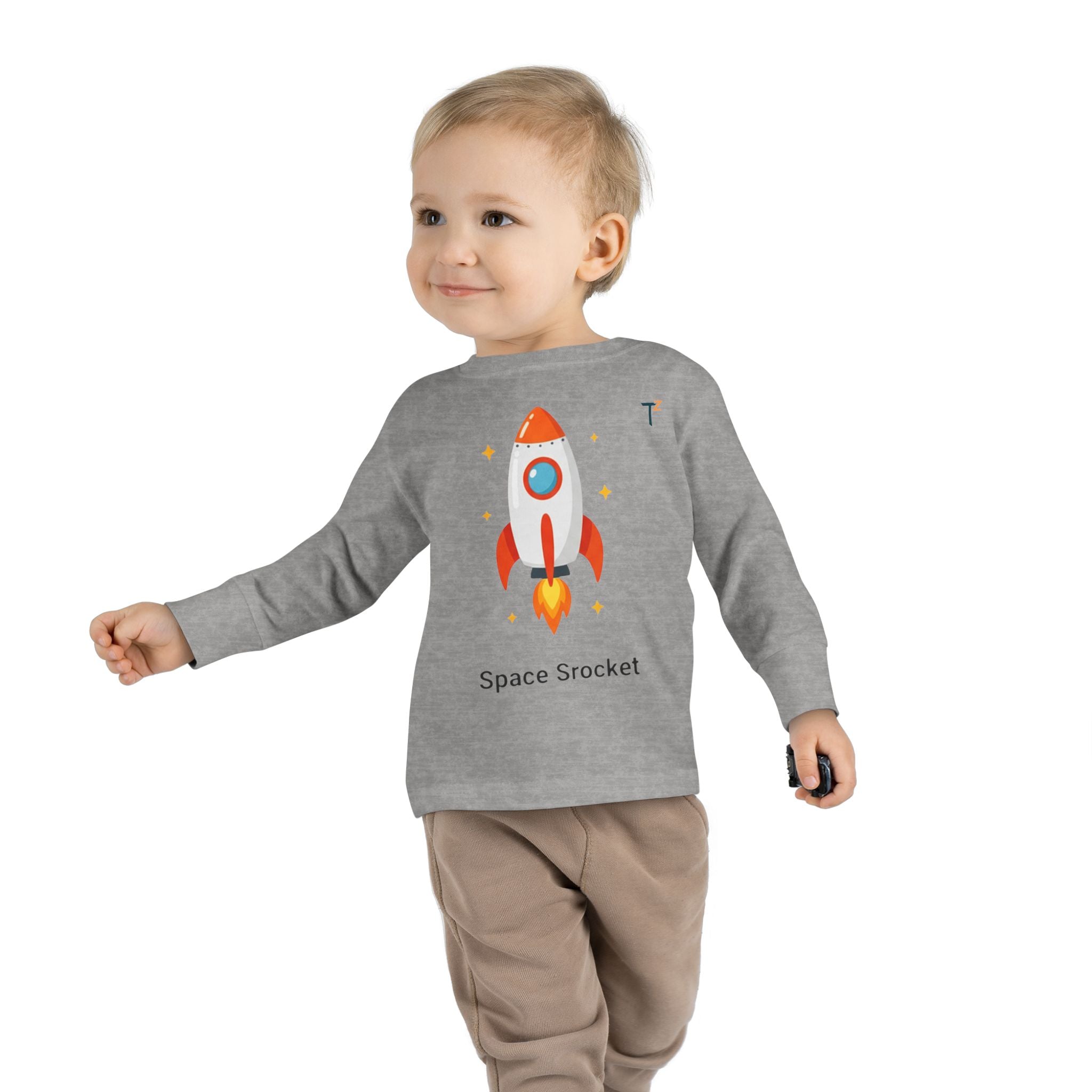Toddler Space Rocket Tee - Cute Kids Long Sleeve Shirt for Boys and Girls, Perfect for Birthdays, Playdates, and Gifts