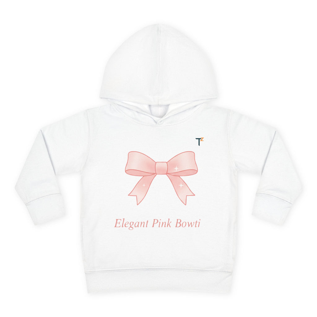 Elegant Pink Bow Toddler Hoodie, Cute Toddler Fleece Sweatshirt, Kids Pullover Hoodie, Birthday Gift, Baby Shower Gift