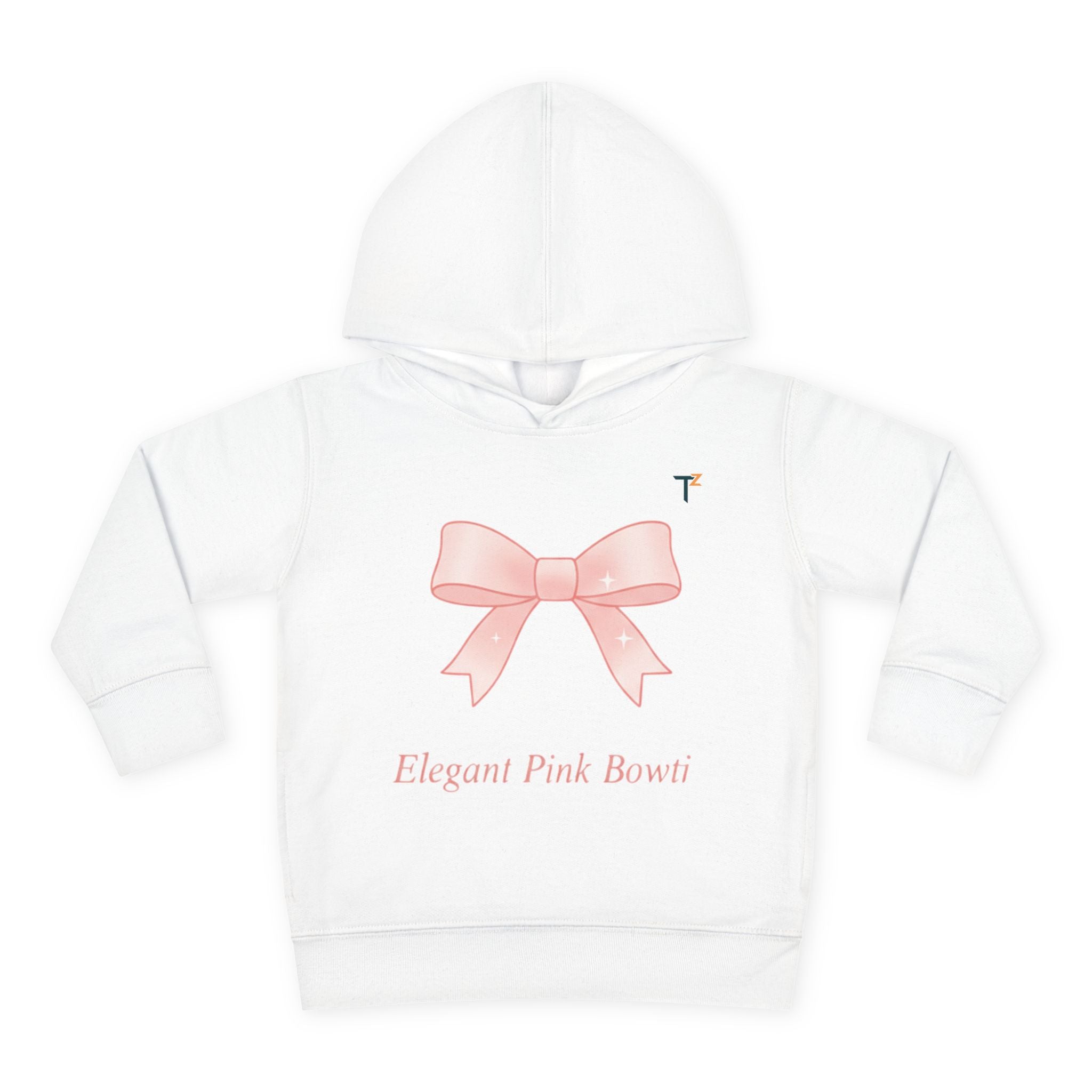 Elegant Pink Bow Toddler Hoodie, Cute Toddler Fleece Sweatshirt, Kids Pullover Hoodie, Birthday Gift, Baby Shower Gift