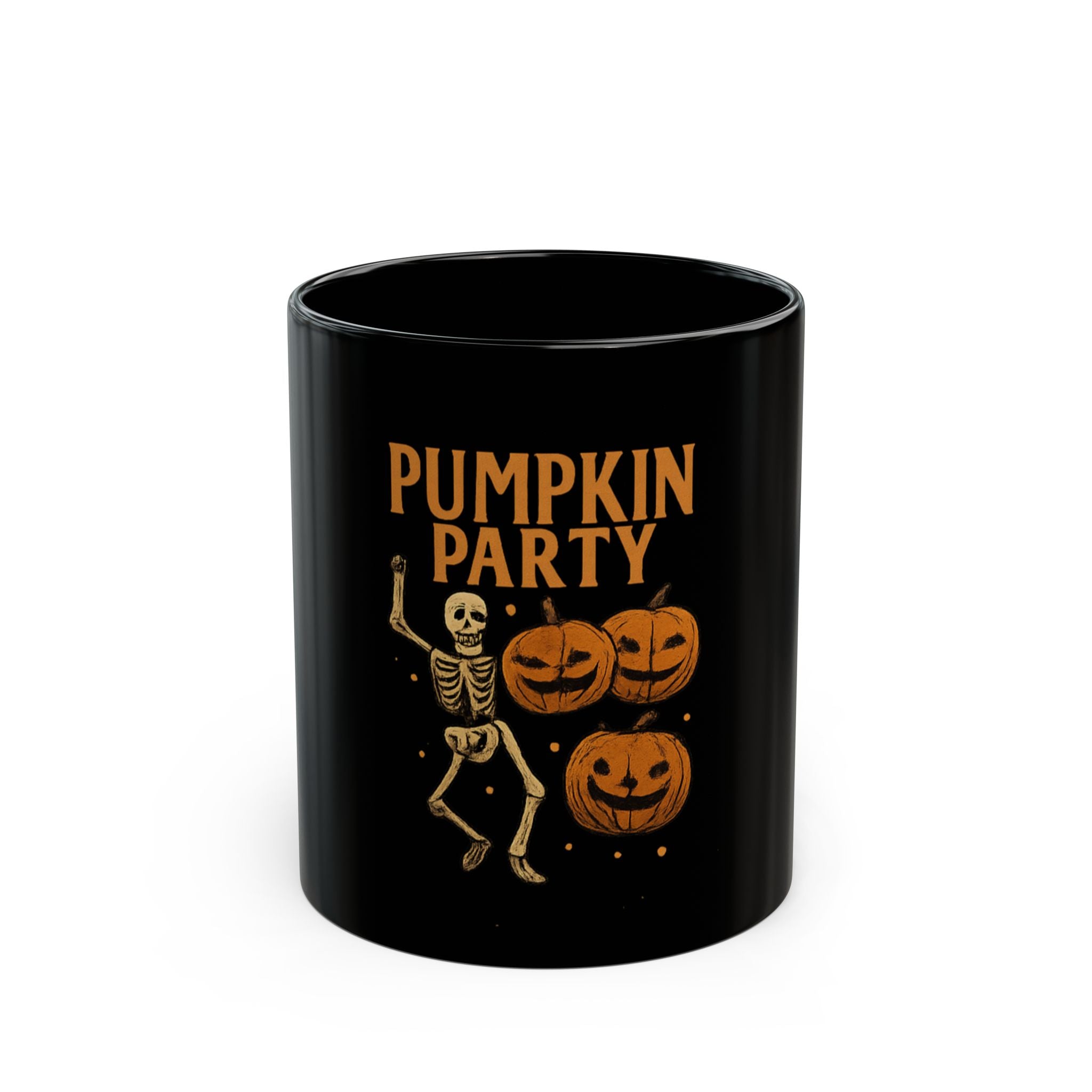Halloween Pumpkin Party Mug, Spooky Coffee Cup, October Decor, Skeleton Mug, Fall Funny Gift, Holiday Kitchenware