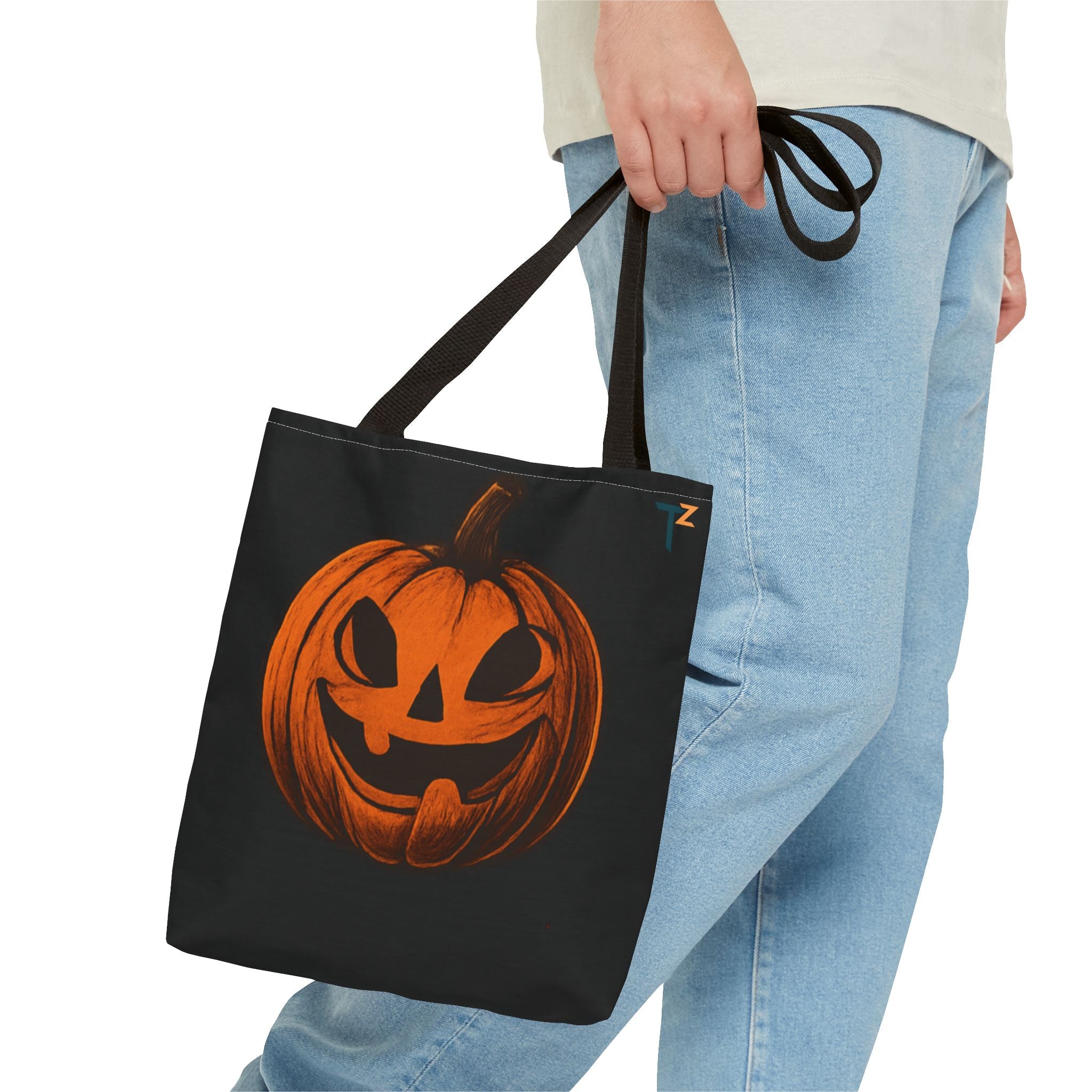 Halloween Tote Bag with Pumpkin & Dripping Text | Trick or Treat, Fall Decor, Spooky Vibes, Gift for Halloween Lovers