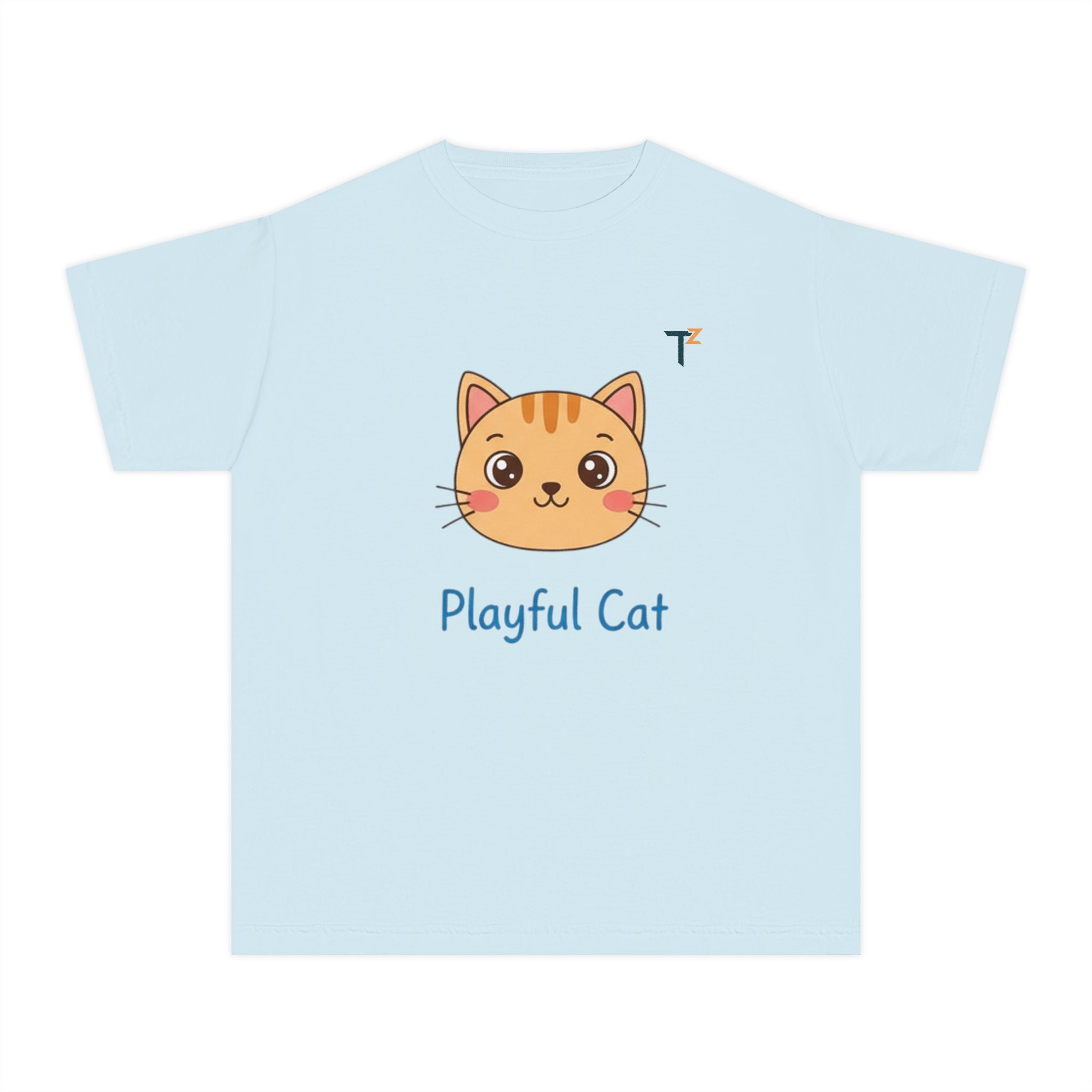 Playful Cat Youth Tee - Cute and Fun Graphic Shirt for Kids, Perfect Gift for Birthdays, Animal Lovers, Cat Enthusiasts