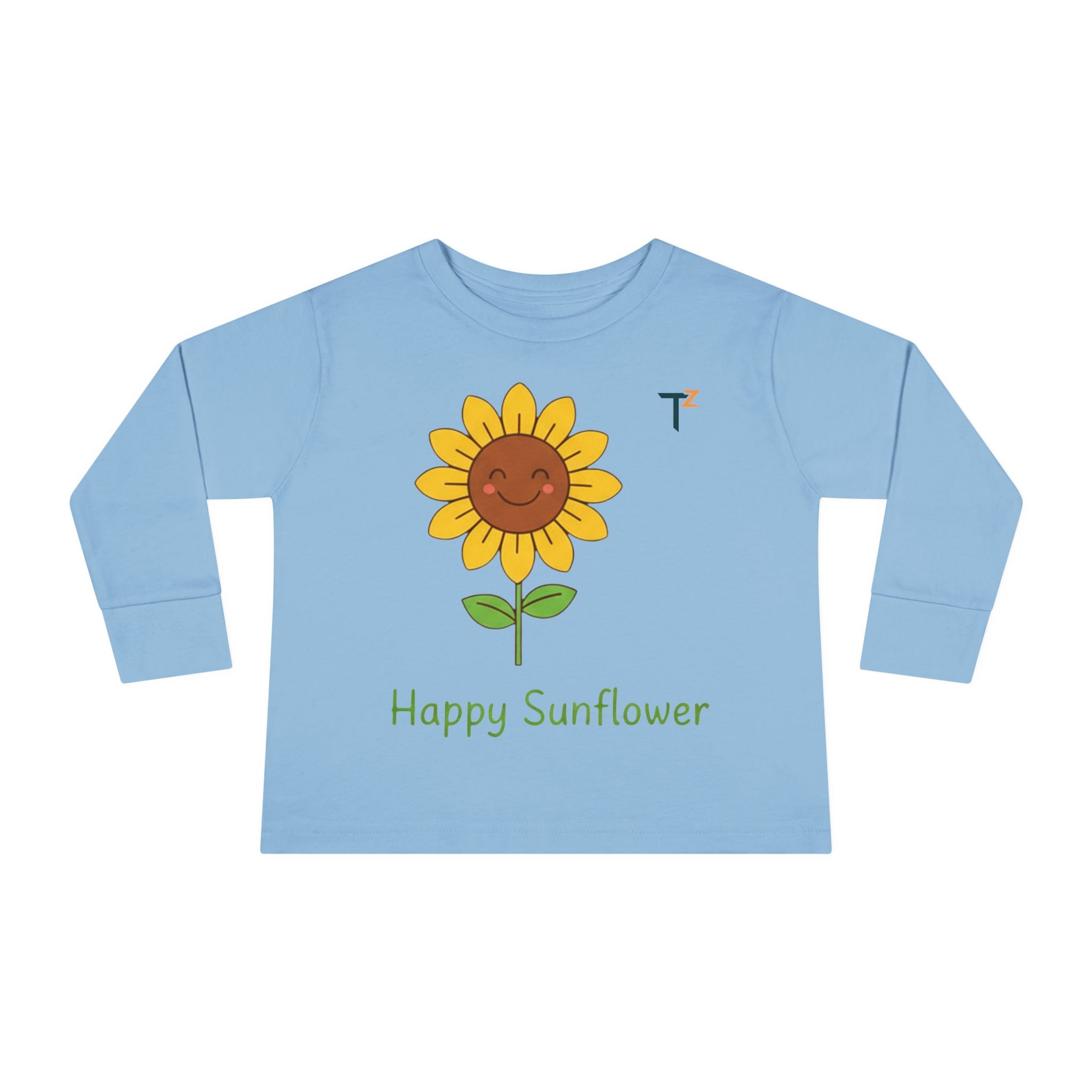 Happy Sunflower Toddler Long Sleeve Tee, Cute Kids Shirt, Spring Fashion, Baby Gift, Child's Birthday, Eco-Friendly Apparel