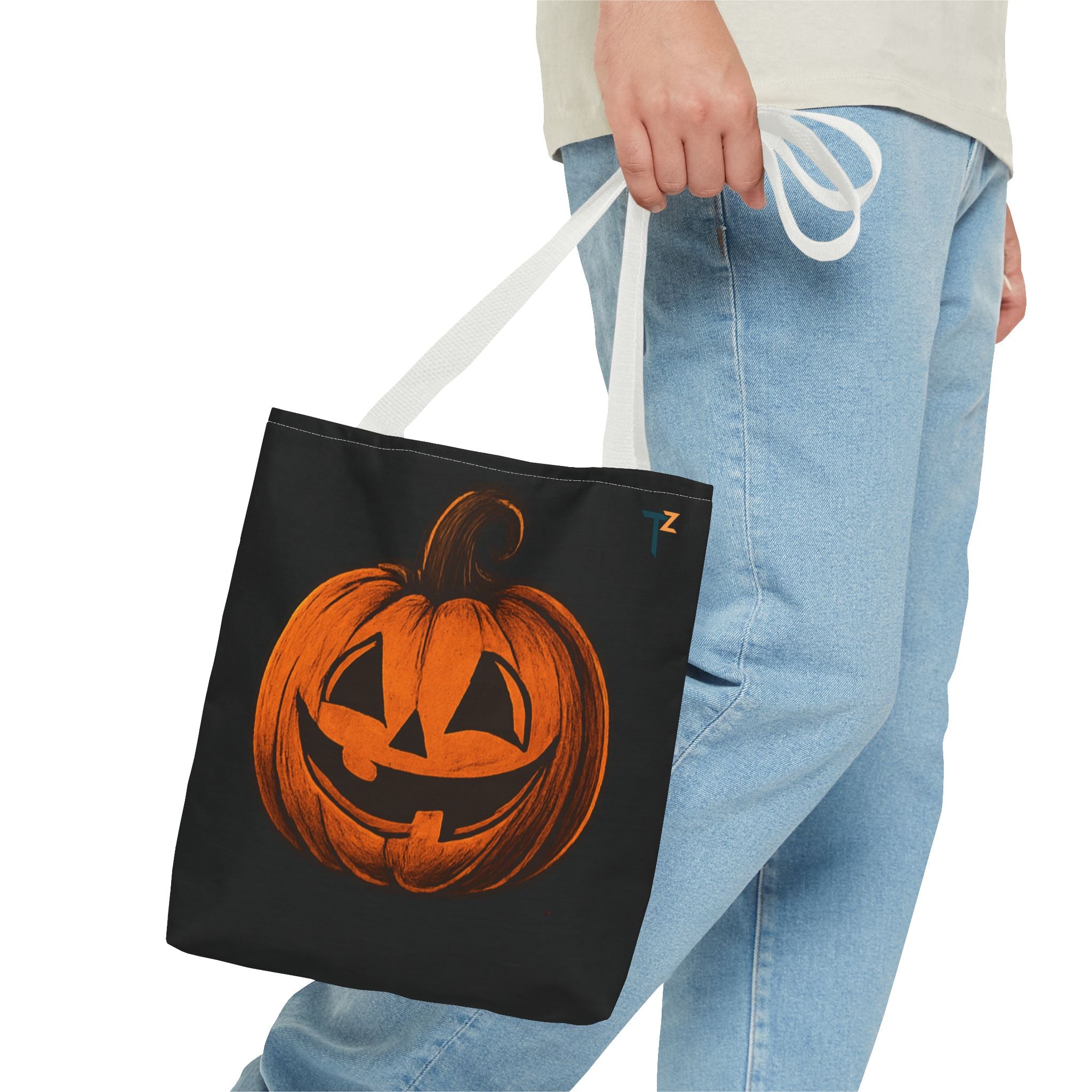 Halloween Tote Bag, Spooky Pumpkin Bag, Trick or Treat Tote, Fall Festival Accessory, Halloween Shopping Bag