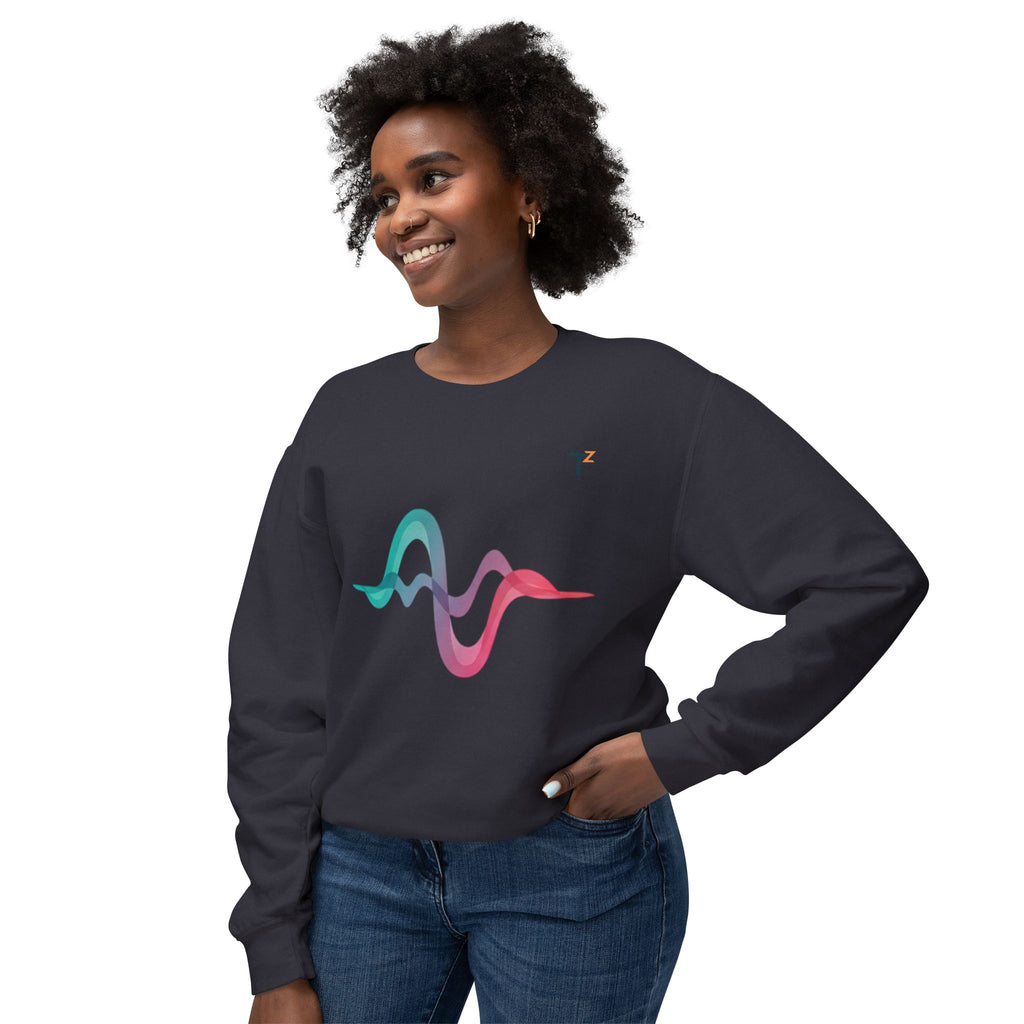 Vibrant Sound Wave Unisex Sweatshirt, Music Lover Gift, Comfortable Crewneck, Relaxed Style, Perfect for Every Season