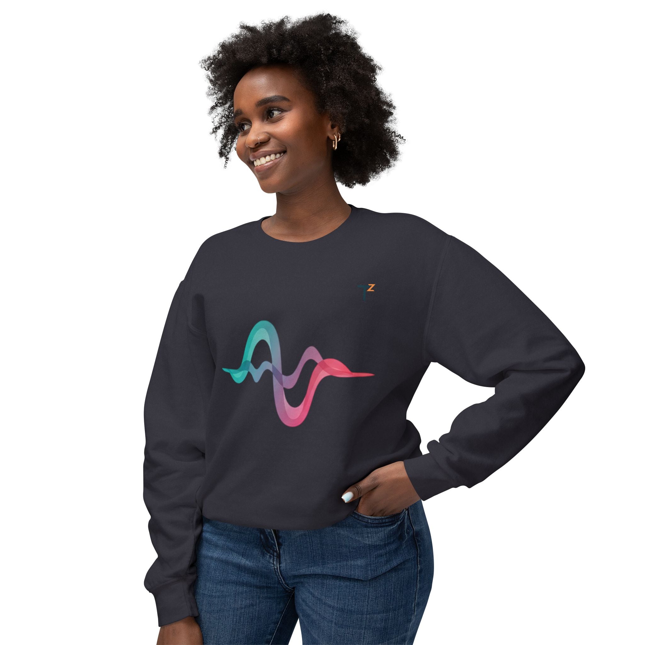 Vibrant Sound Wave Unisex Sweatshirt, Music Lover Gift, Comfortable Crewneck, Relaxed Style, Perfect for Every Season