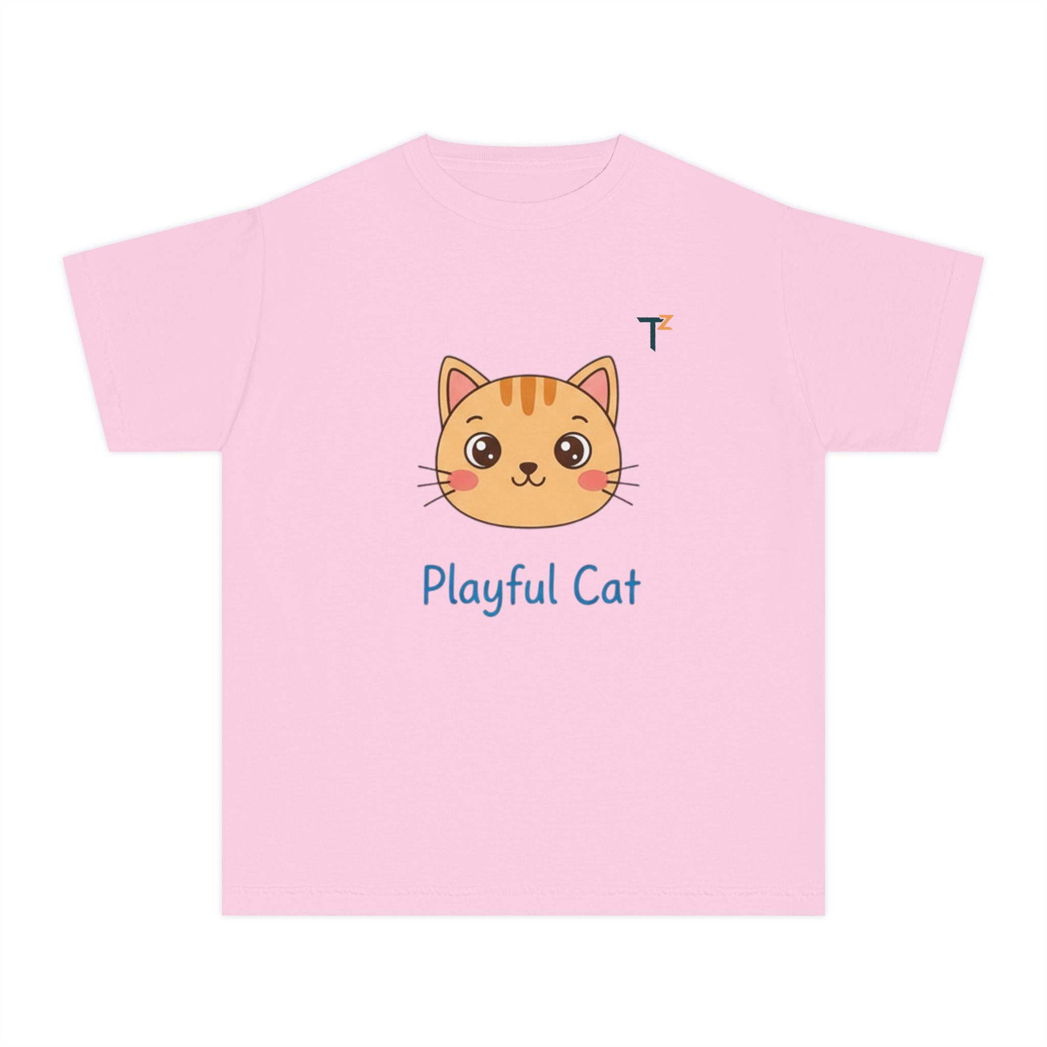 Playful Cat Youth Tee - Cute and Fun Graphic Shirt for Kids, Perfect Gift for Birthdays, Animal Lovers, Cat Enthusiasts