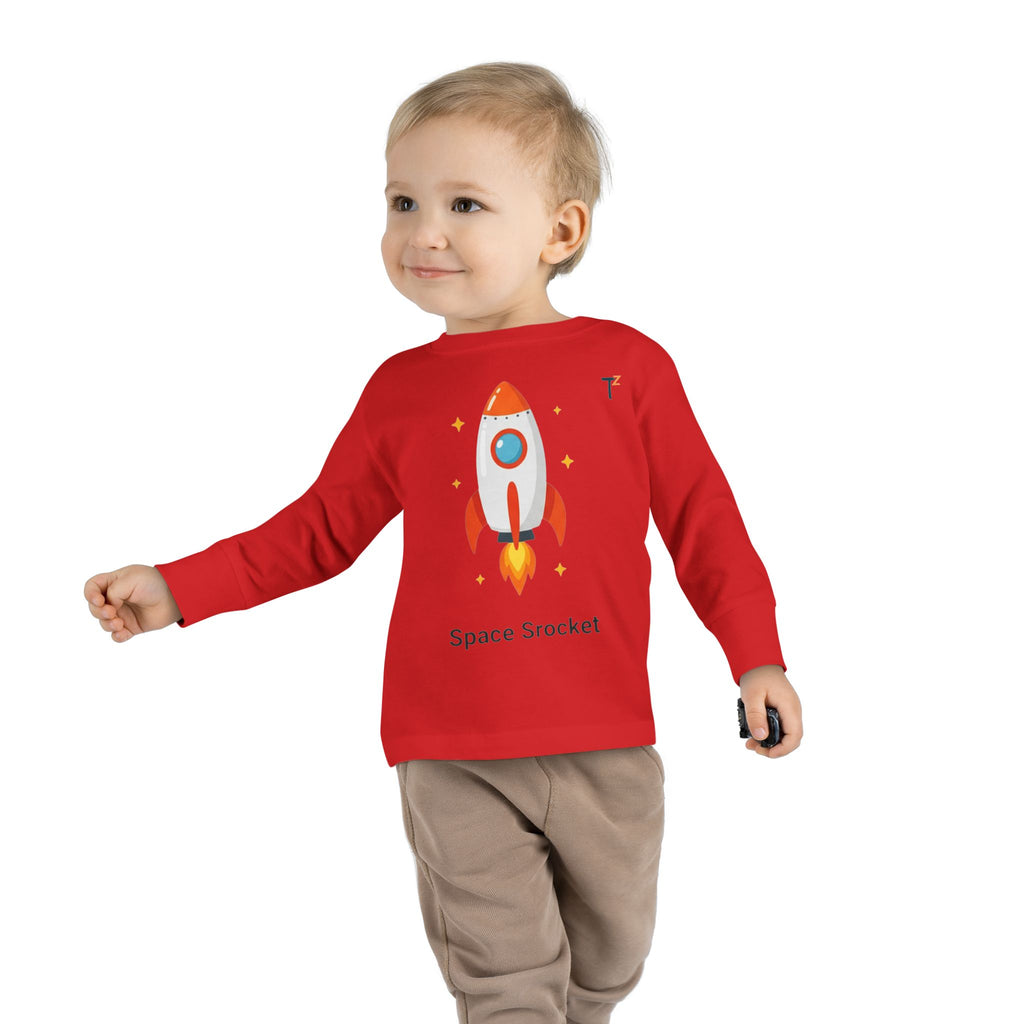 Toddler Space Rocket Tee - Cute Kids Long Sleeve Shirt for Boys and Girls, Perfect for Birthdays, Playdates, and Gifts