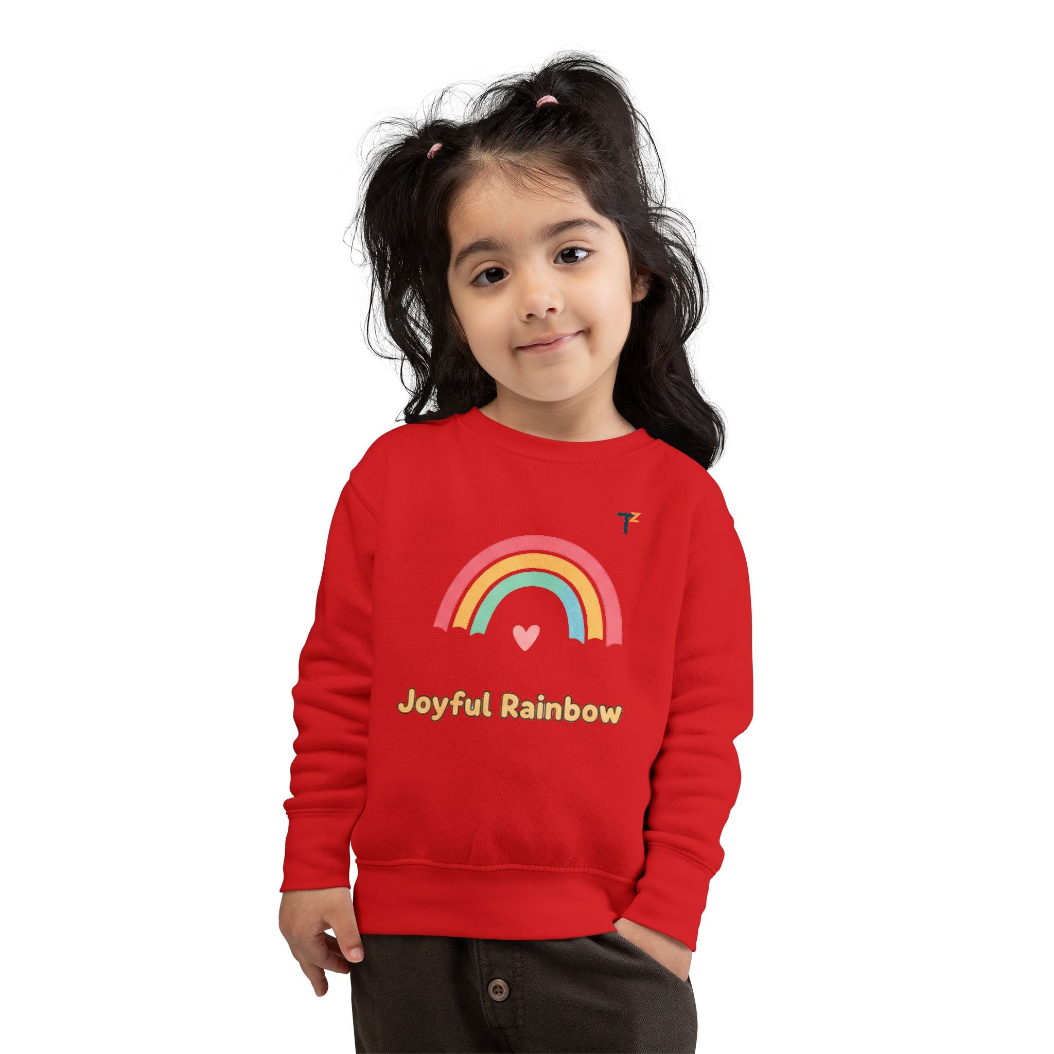 Joyful Rainbow Toddler Sweatshirt, Kids Birthday Gift, Rainbow Lover Apparel, Cute Kids Clothes, Cozy Toddler Fashion, Childrenswear