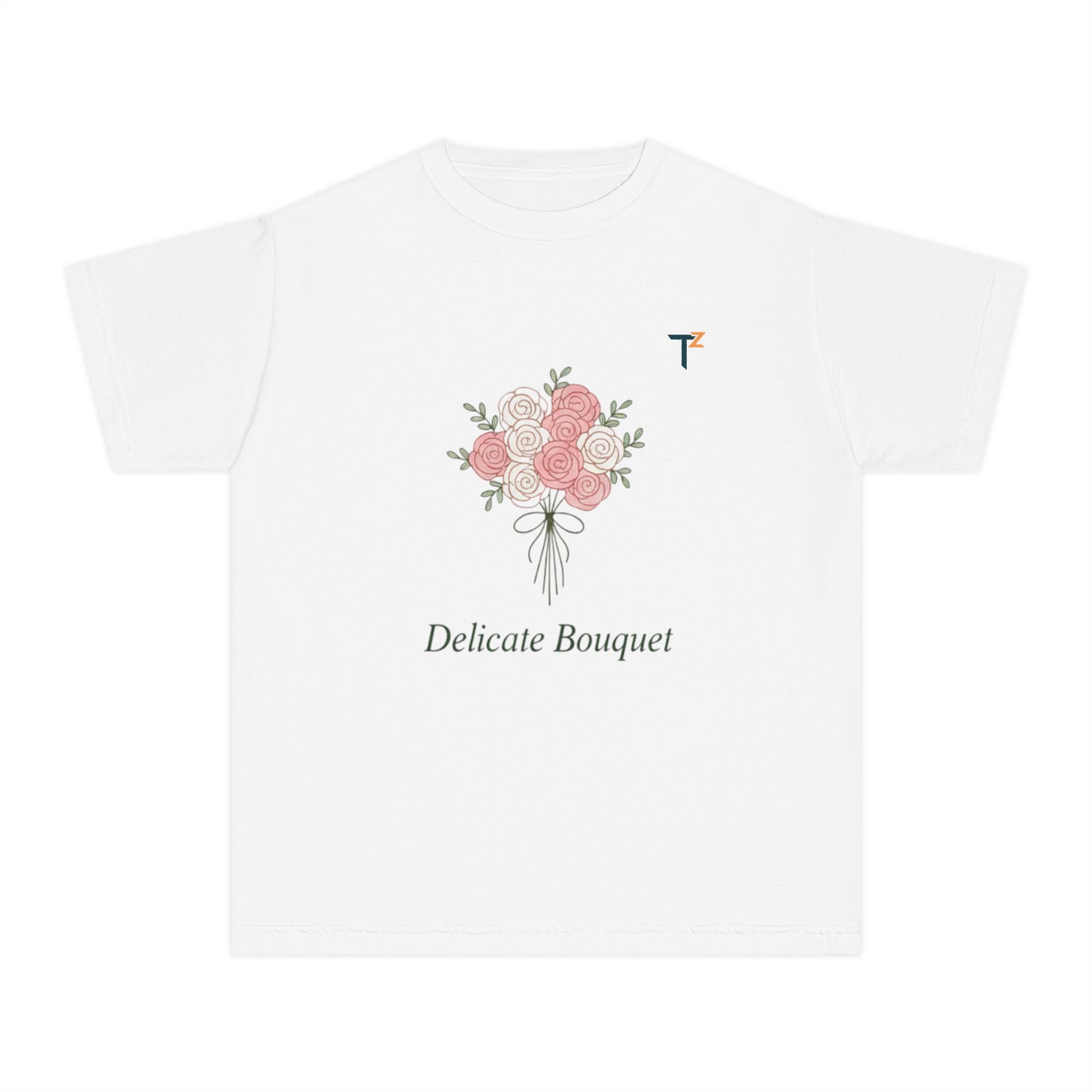 Delicate Bouquet Youth Midweight Tee, Floral Shirt, Kid's Apparel, Gifts for Her, Spring Fashion, Birthday Gift
