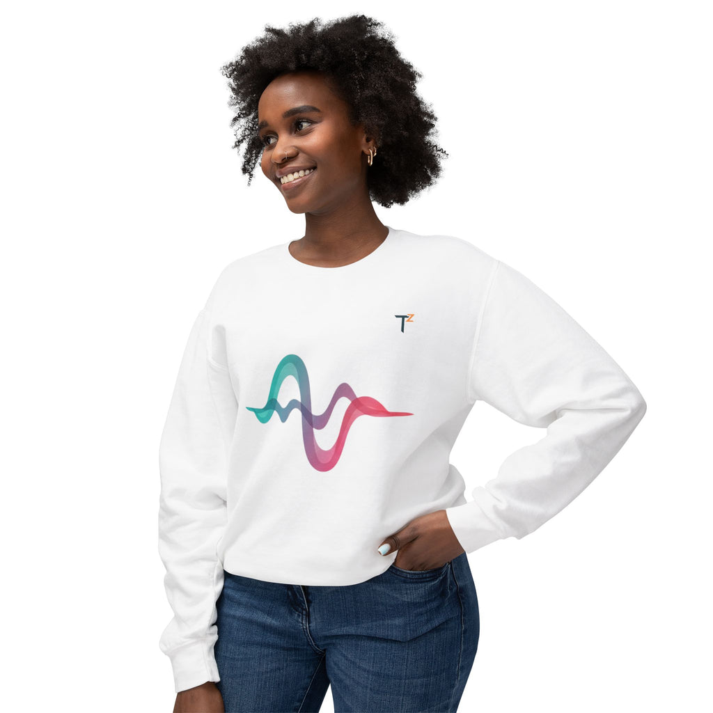 Vibrant Sound Wave Unisex Sweatshirt, Music Lover Gift, Comfortable Crewneck, Relaxed Style, Perfect for Every Season