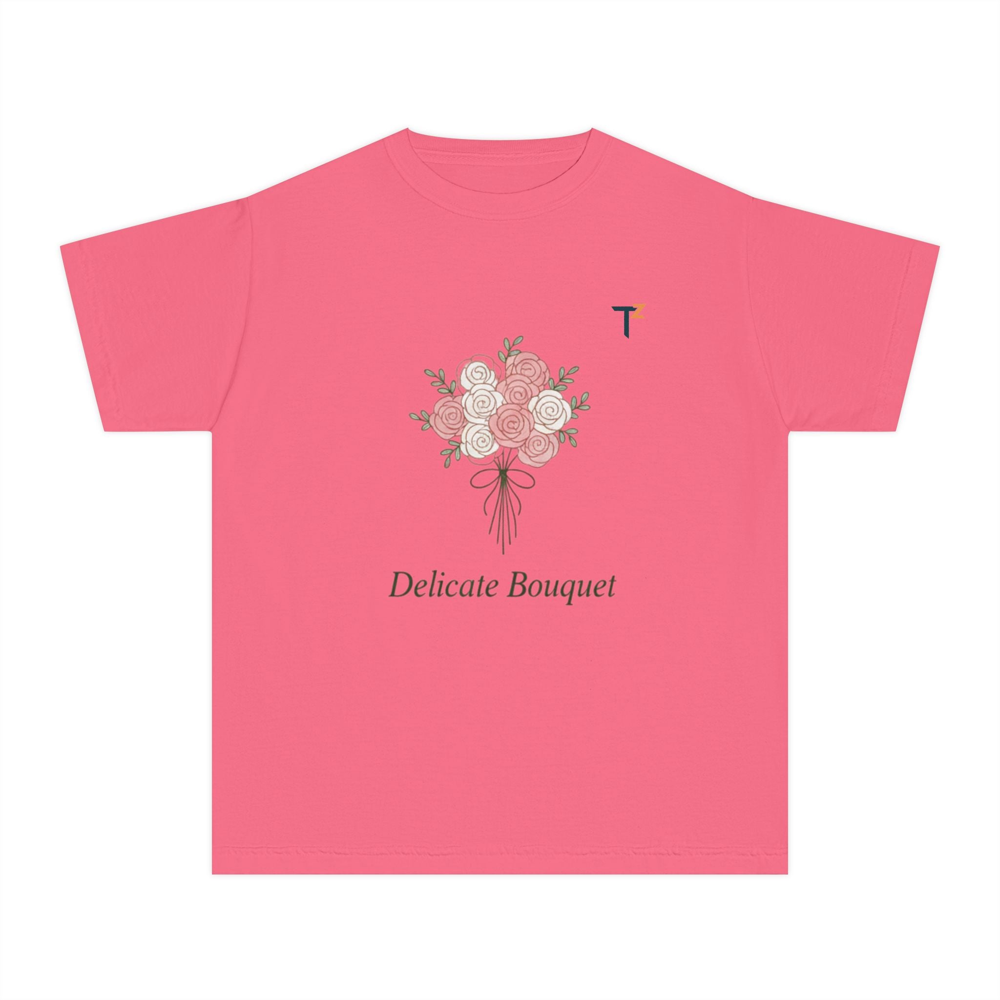 Delicate Bouquet Youth Midweight Tee, Floral Shirt, Kid's Apparel, Gifts for Her, Spring Fashion, Birthday Gift