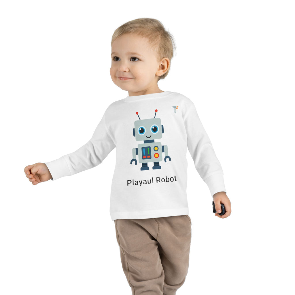 Playful Robot Long Sleeve Tee for Toddlers | Children’s Gift | Cute Kids Apparel | Birthday Party Outfit | Stylish Kids Wear
