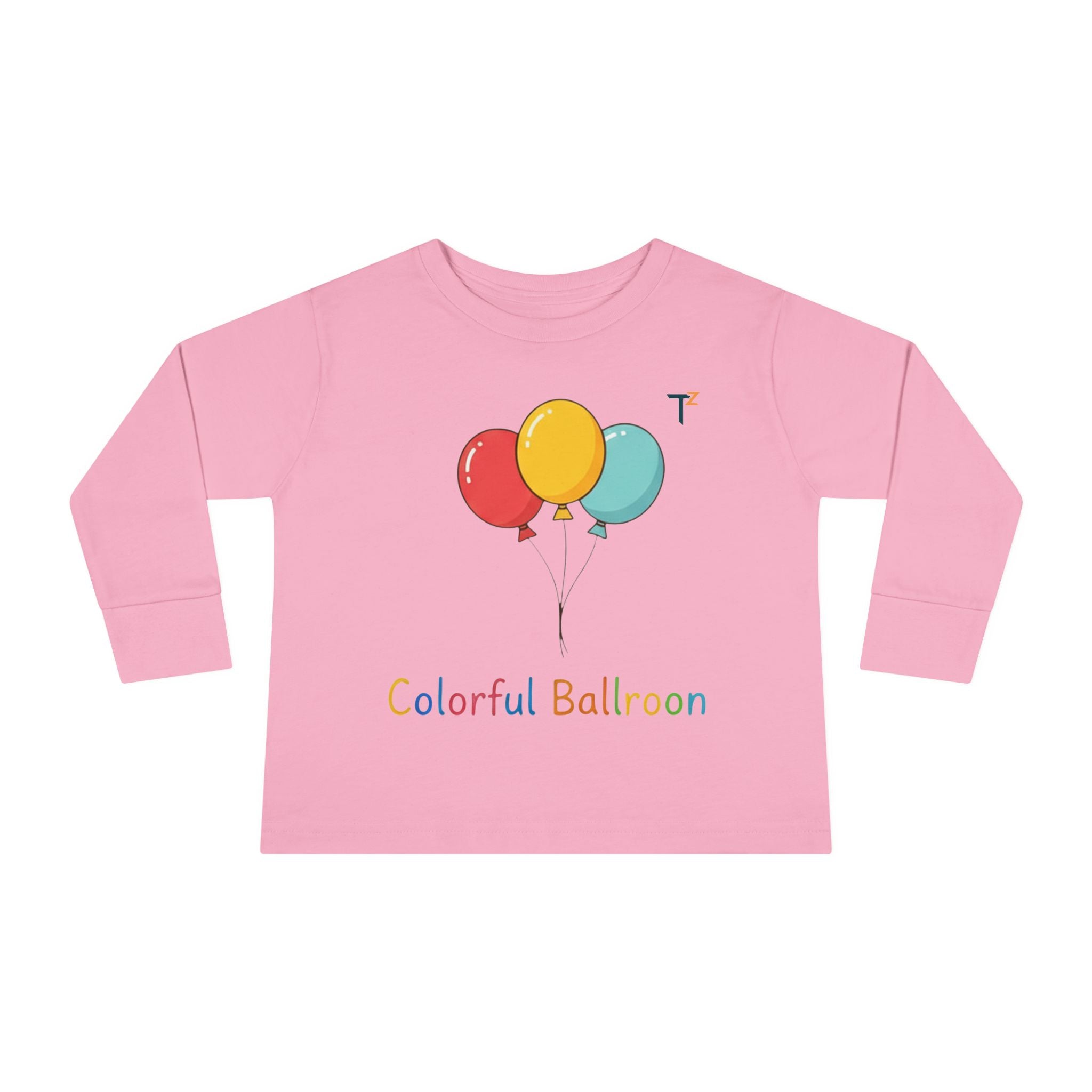 Colorful Balloon Toddler Tee, Kids Birthday Shirt, Playful Long Sleeve Top, Cute Toddler Apparel, Toddler Gift Idea, Baby Shower Gift