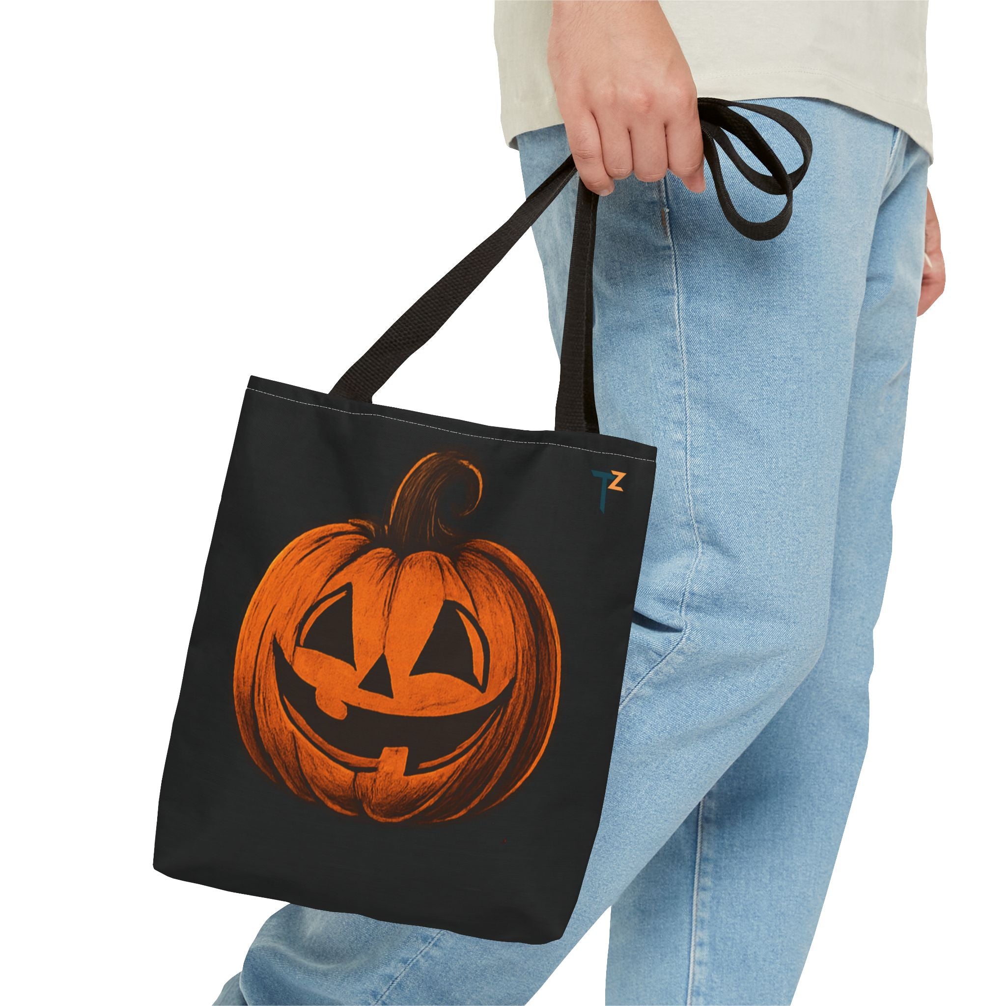 Halloween Tote Bag, Spooky Pumpkin Bag, Trick or Treat Tote, Fall Festival Accessory, Halloween Shopping Bag