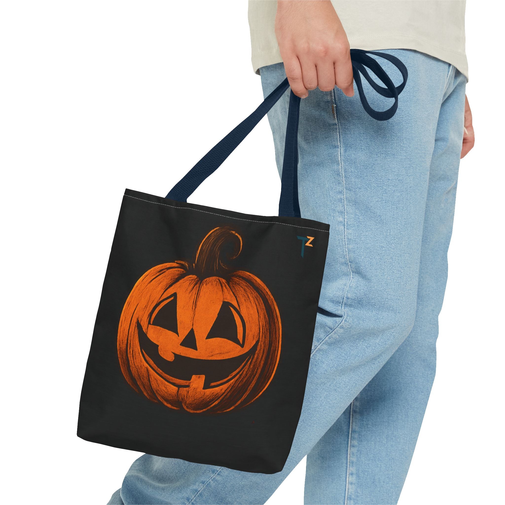 Halloween Tote Bag, Spooky Pumpkin Bag, Trick or Treat Tote, Fall Festival Accessory, Halloween Shopping Bag