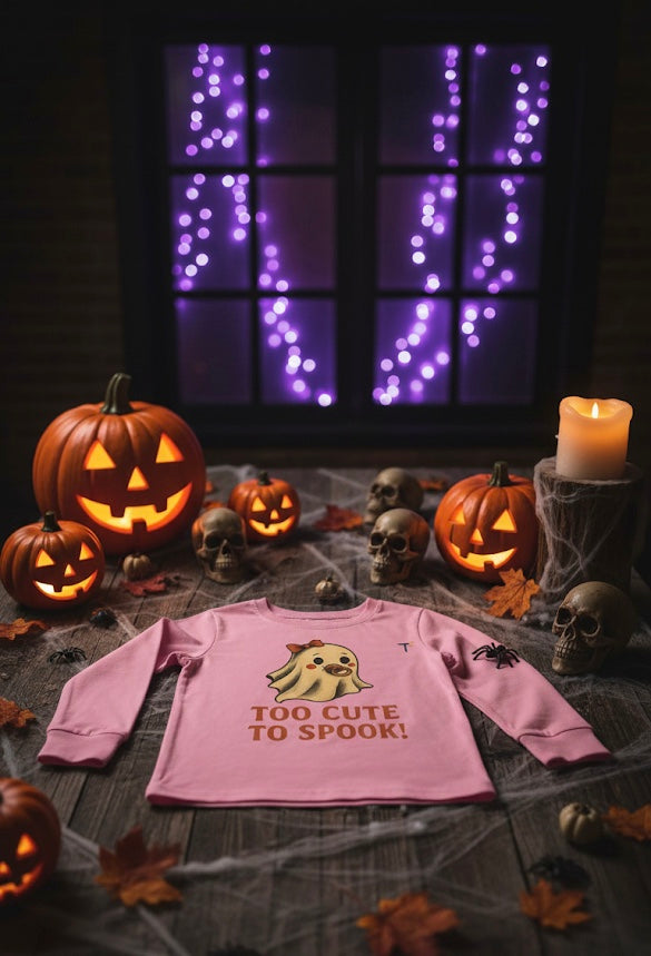 Toddler Long Sleeve Tee, Cute Halloween Ghost Shirt, Spooky Toddler Tee, Fall Clothing, Kids Halloween Outfit
