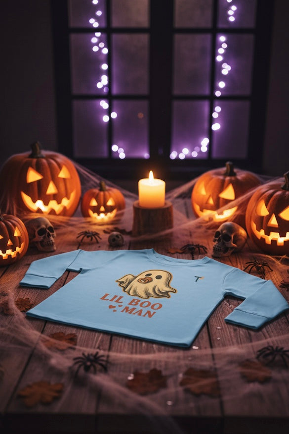 Cute Ghost Toddler Tee, Halloween Costume, Fall Outfit, Toddler Apparel, Lil Boo Man Shirt, Spooky Kids Top