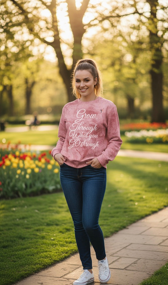 Colorful Growth Message Crewneck Sweatshirt