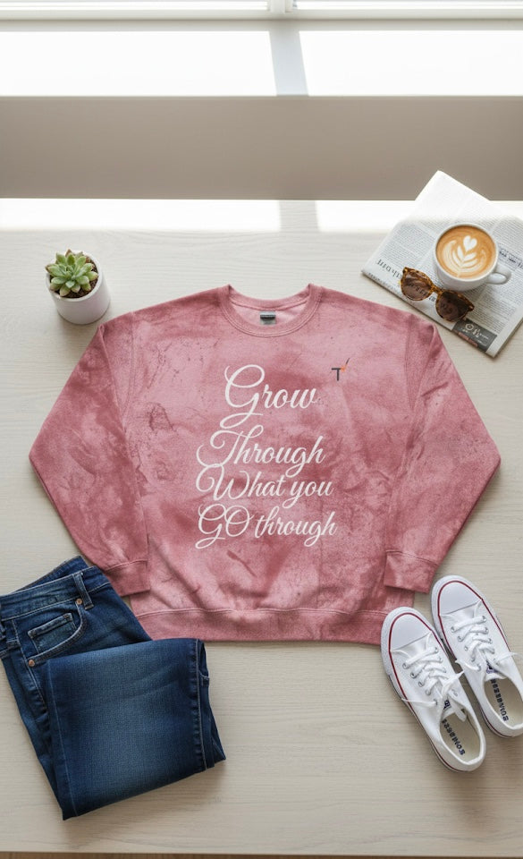 Colorful Growth Message Crewneck Sweatshirt